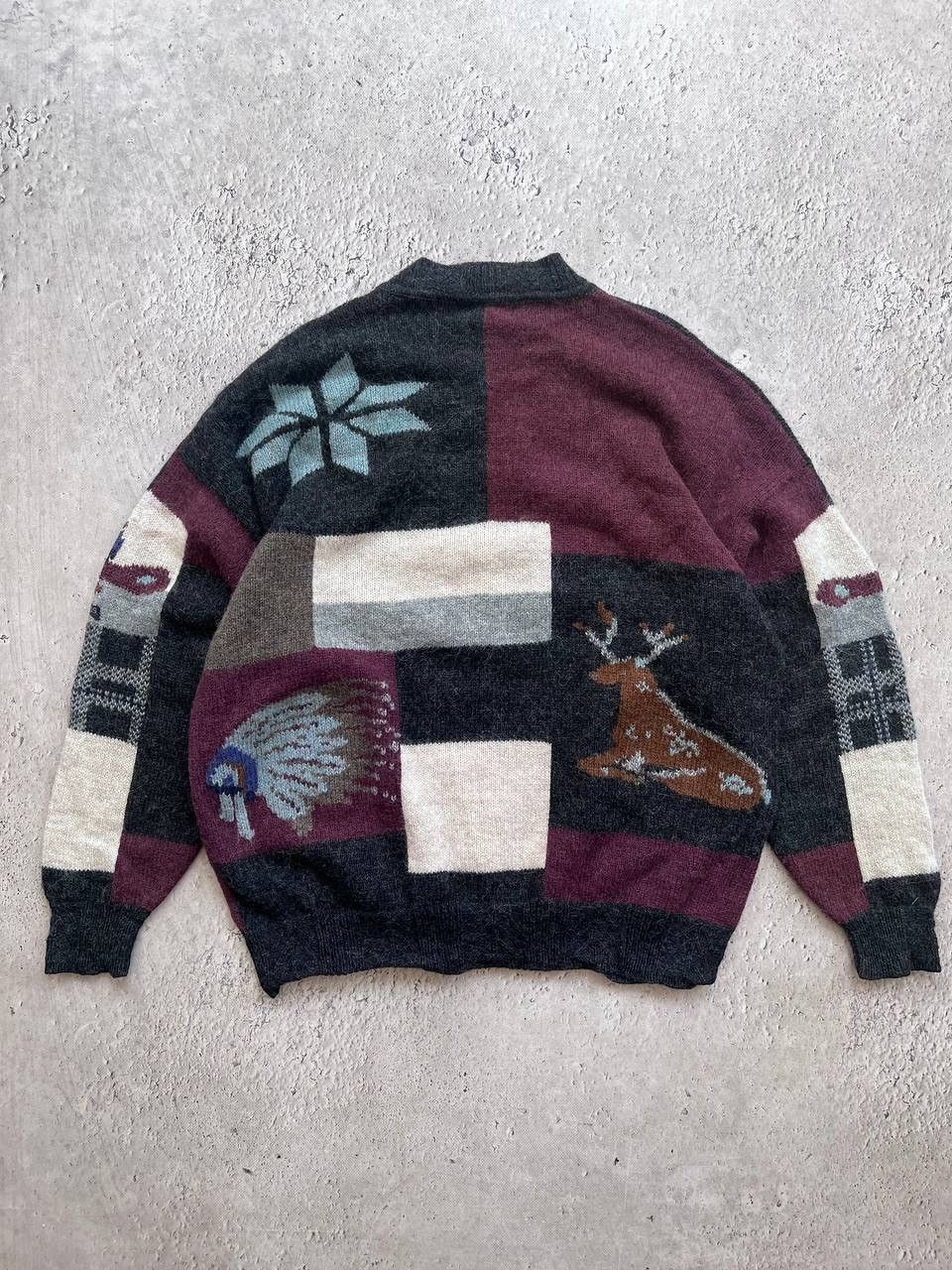 Hugo Boss × Vintage Hugo Boss wool sweater patterned jumper vintage 90’s boxy Size US M / EU 48-50 / 2 - 4 Thumbnail