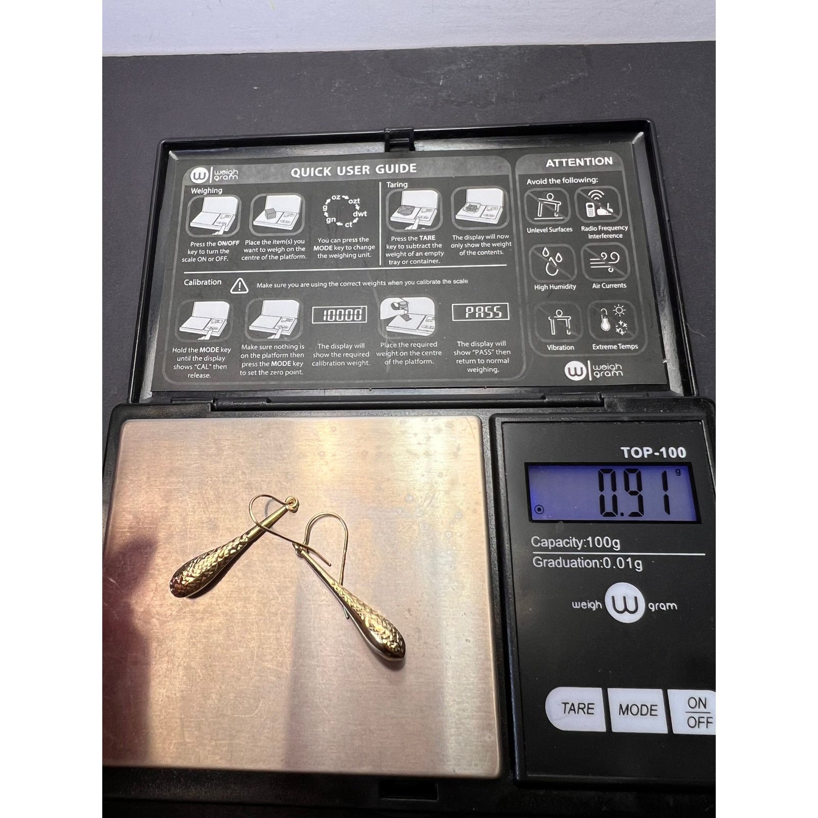 Other Turkish 10k yellow gold diamond cut teardrop earrings Size ONE SIZE - 4 Thumbnail