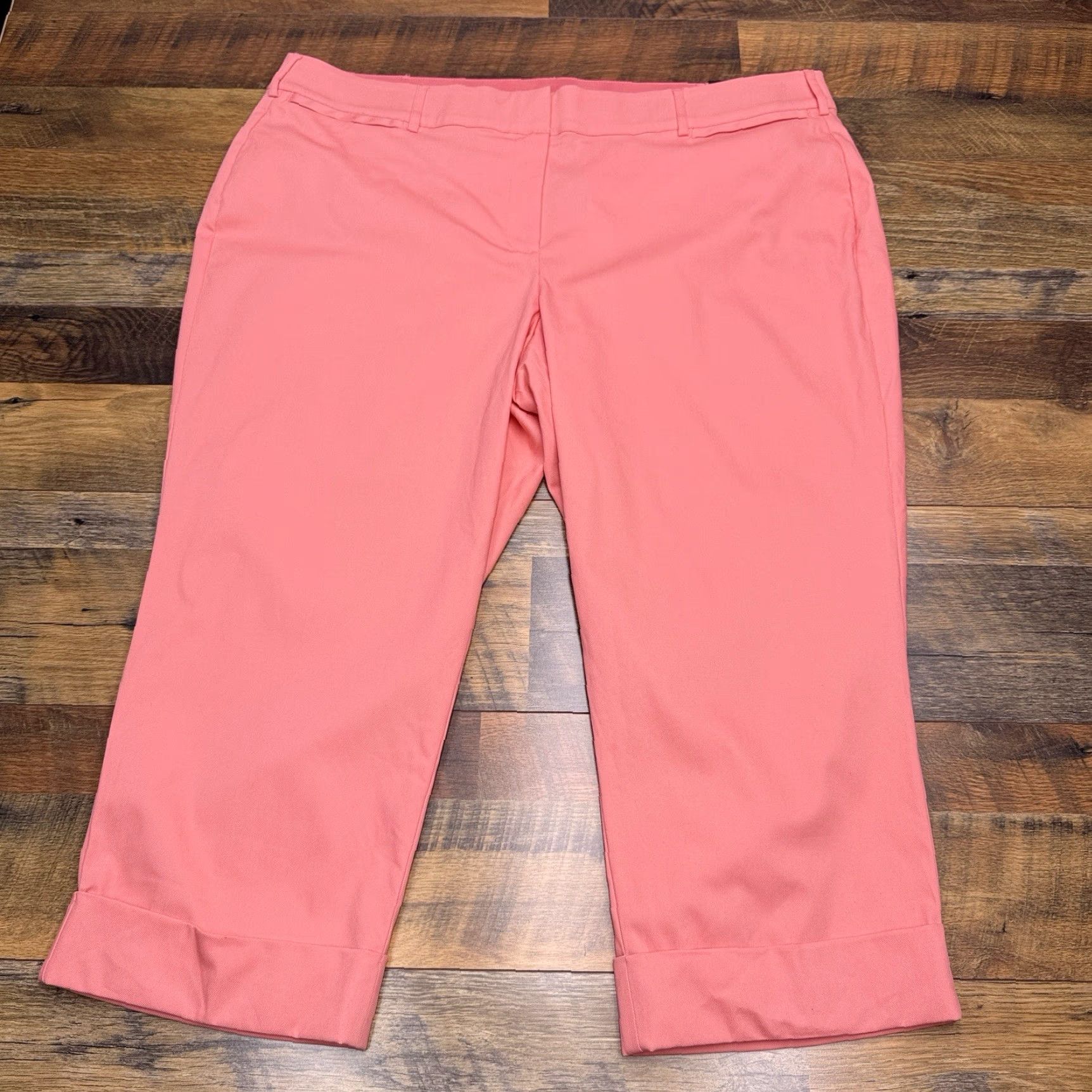 Vintage Lane Bryant Pants Tapered Dress Pants 24 Plus Pink High Rise Stretch Classic Fit 23.5 Inseam Wide Elastic? Size 42" / US 20 - 2 Thumbnail