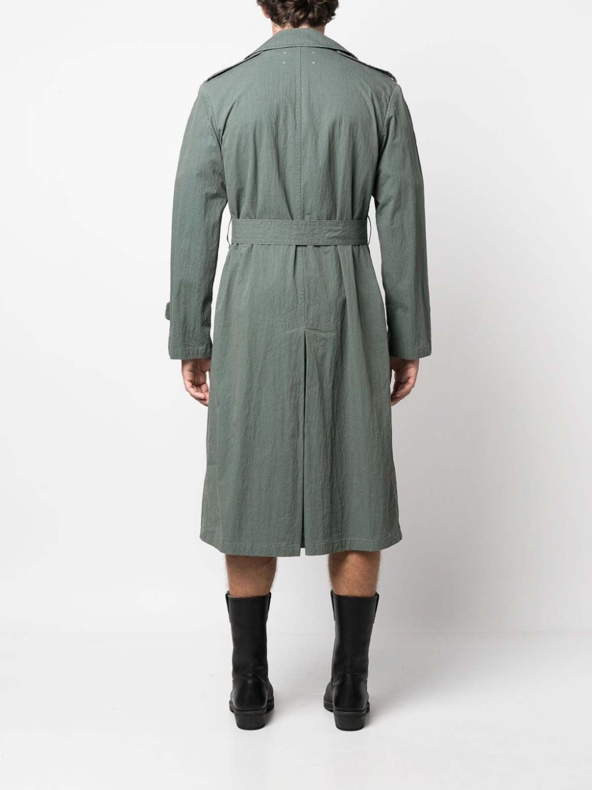 Maison Margiela o1y1124 Double-Breasted Trench Coat in Light Green Size US L / EU 52-54 / 3 - 4 Thumbnail