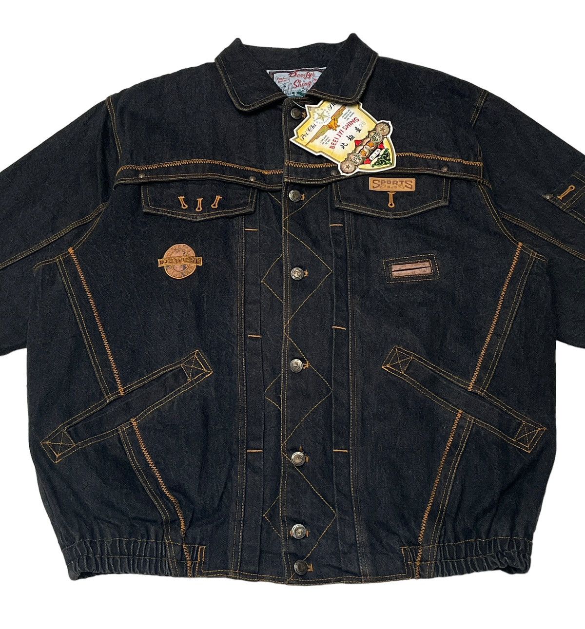 Japanese Brand × Vintage Vintage Beei Jyi Shing Trucker Denim Jacket 2000s Size US M / EU 48-50 / 2 - 3 Thumbnail