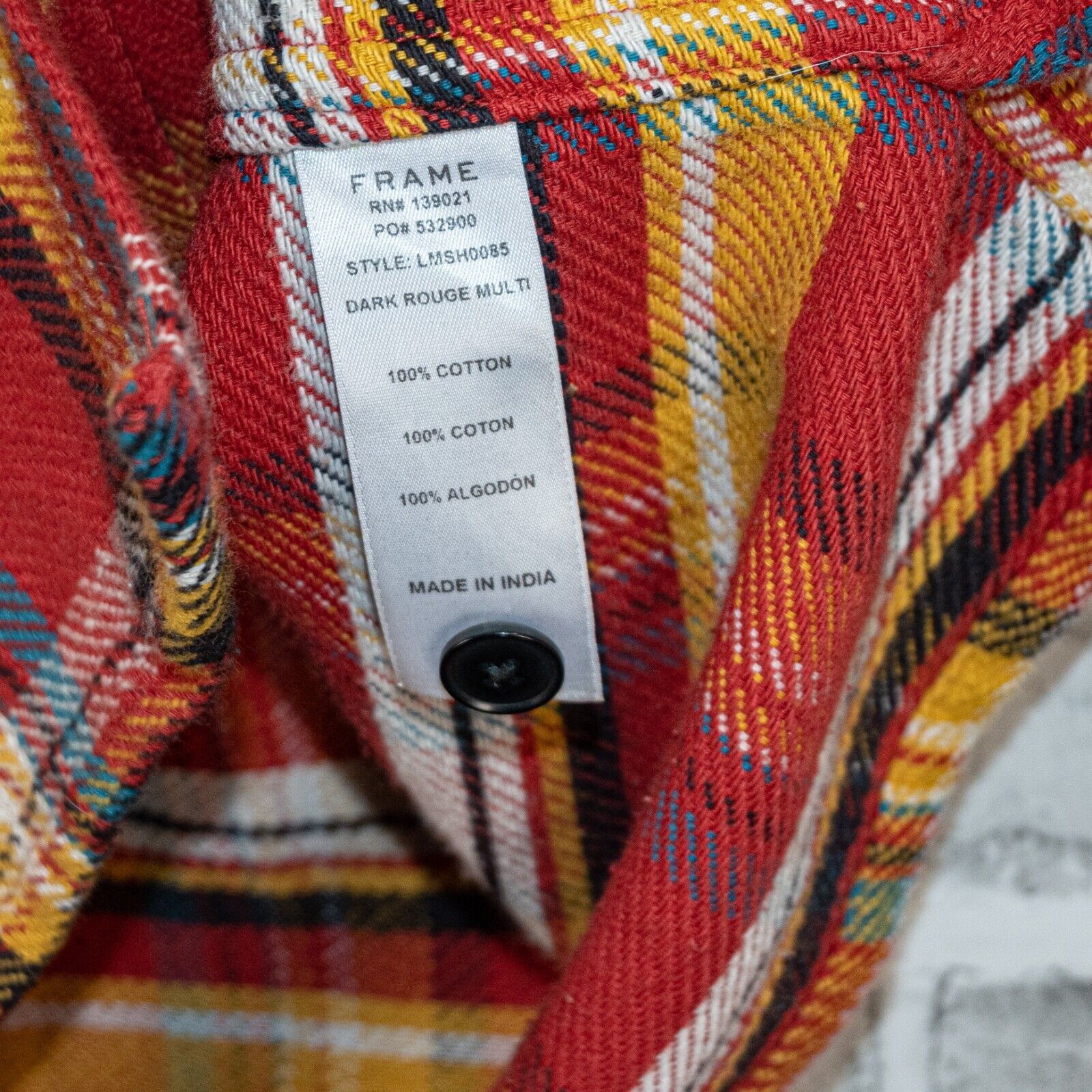 Frame FRAME Denim Button up Flannel Shirt Jacket Dark Rouge multi Size US S / EU 44-46 / 1 - 4 Thumbnail