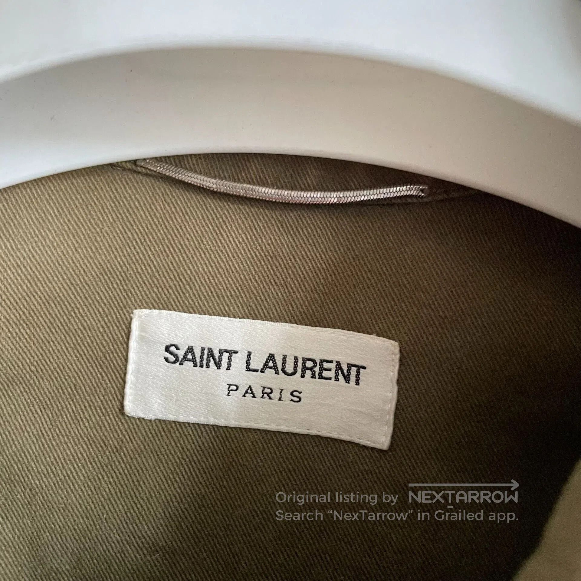 Saint Laurent Paris SLP Shark Military Green Distressed Jacket. Size US S / EU 44-46 / 1 - 4 Thumbnail