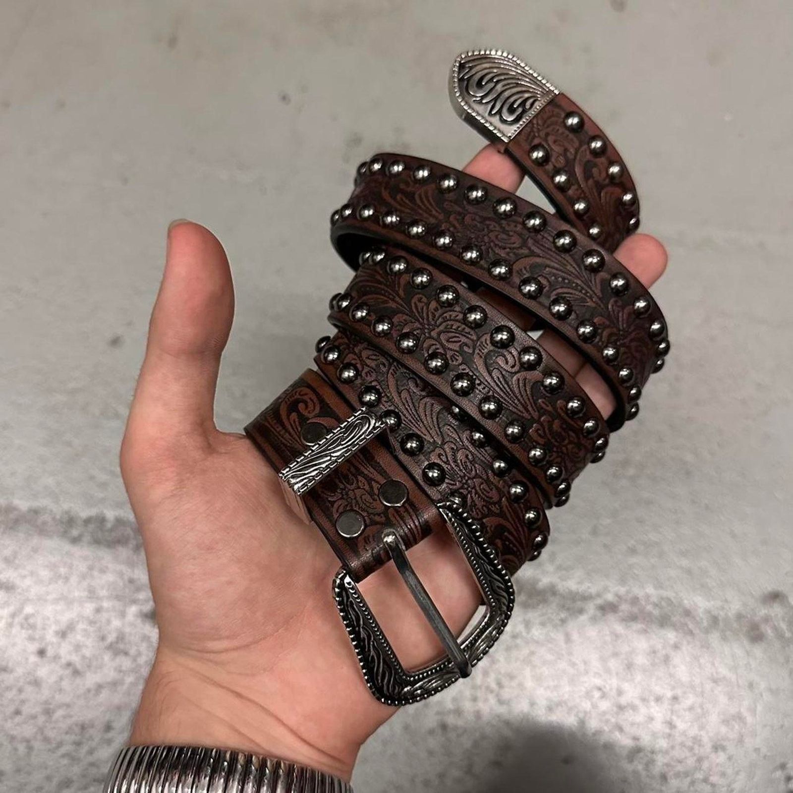 Other Vintage brown western studded metal WMNS2 Size ONE SIZE - 2 Thumbnail