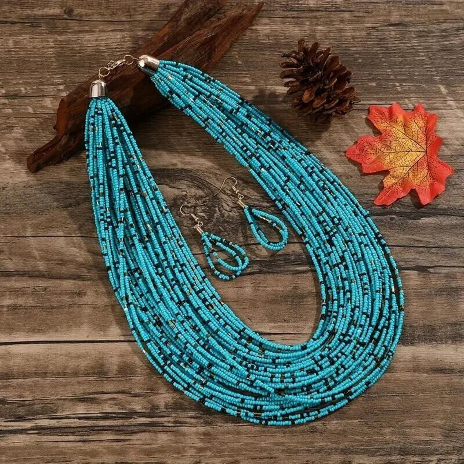 Other 3pc Jewelry Set • Multi-Strand Necklace & Earrings Size ONE SIZE - 3 Thumbnail