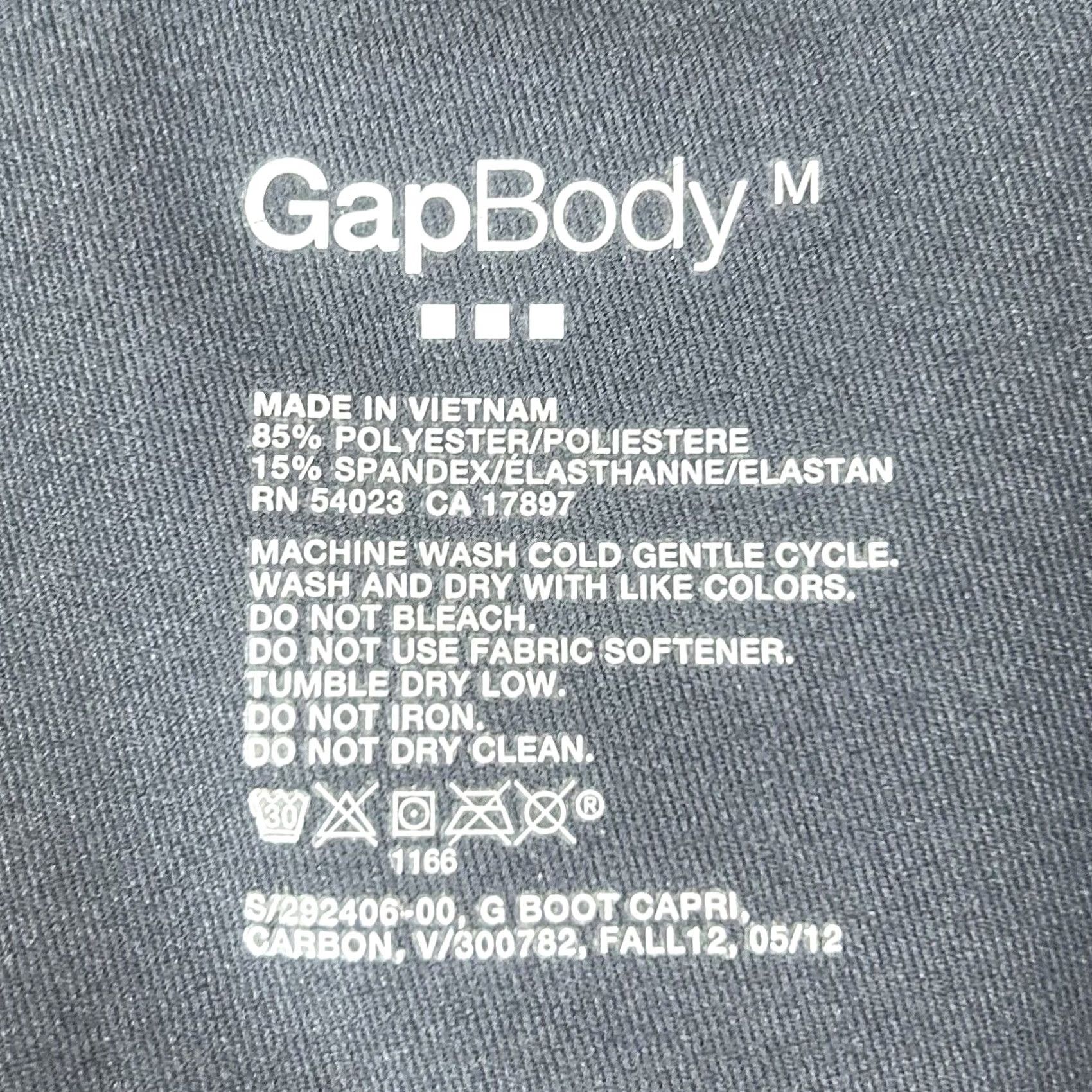 Gap Gap Body Activewear Leggings Womens Medium Black Capri Spandex Blend Compression Size 32" / US 10 / IT 46 - 2 Thumbnail