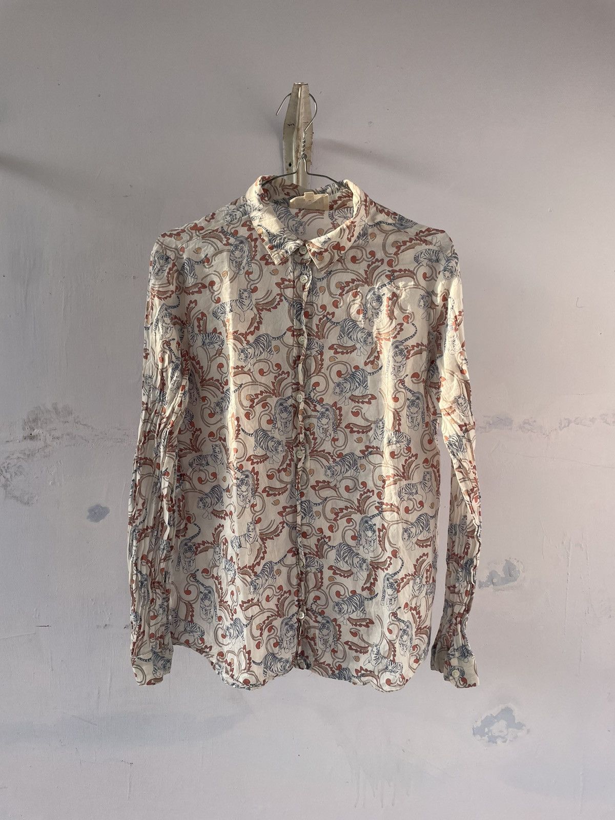 image of Sezane Tiger Lead Shirt in White, Women's (Size XS)