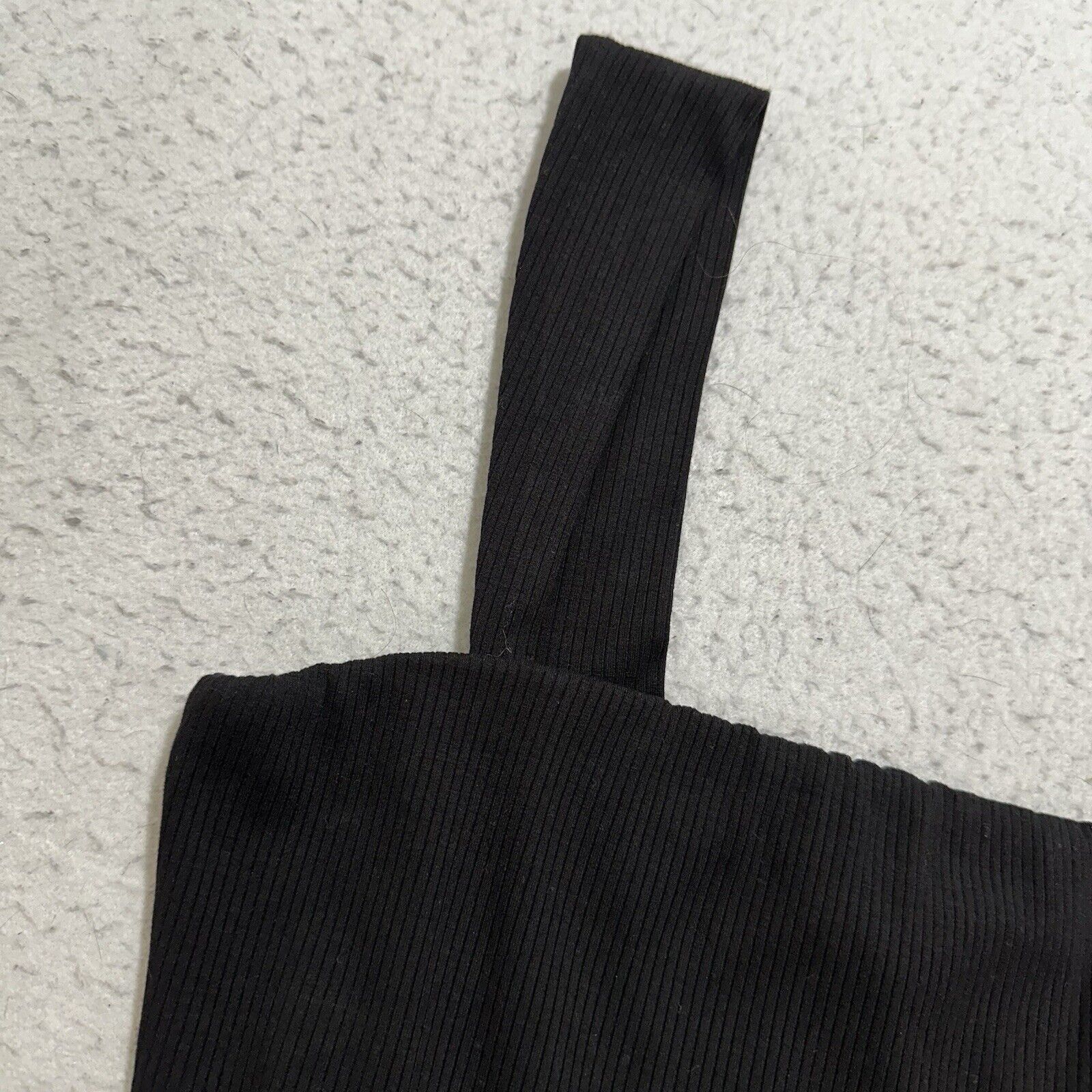 Other Lulus Medium Ribbed Cropped Tank Top Wide Strap Square Neck Size M / US 6-8 / IT 42-44 - 3 Thumbnail