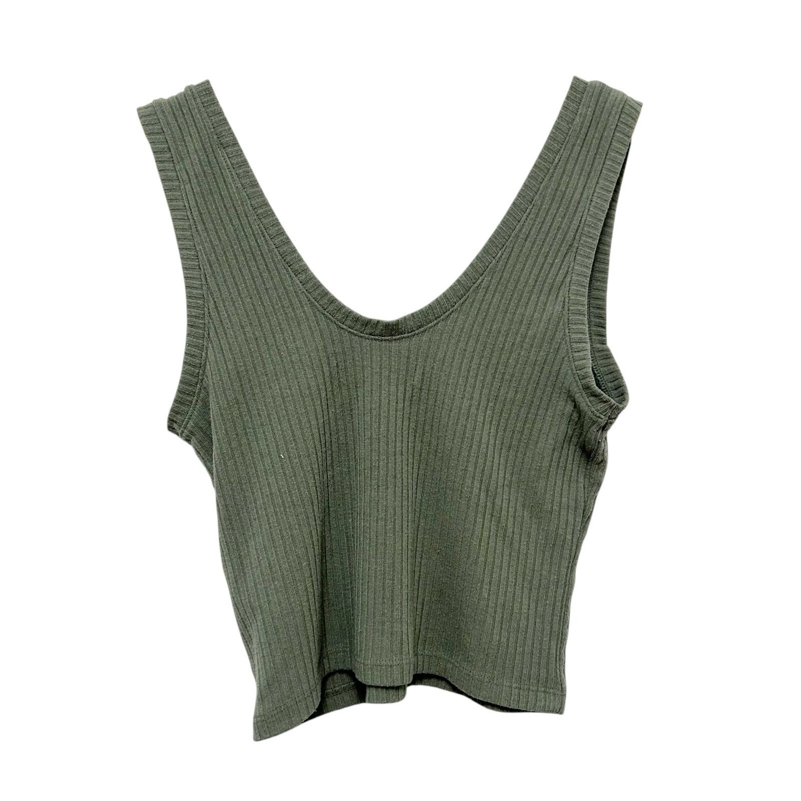 Abercrombie & Fitch Abercrombie & Fitch Green Ribbed Cropped Tank Top Sz S Size S / US 4 / IT 40 - 4 Thumbnail