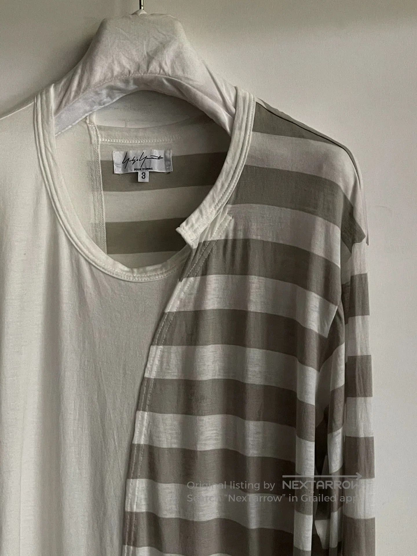 Yohji Yamamoto striped long sleeve base shirt. Size US M / EU 48-50 / 2 - 3 Thumbnail