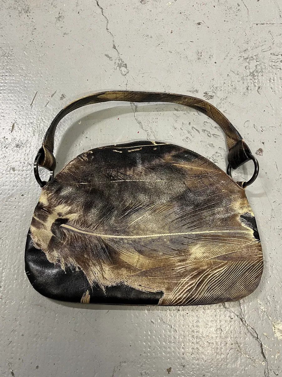 Roberto Cavalli Roberto Cavalli Feather Charm Black & Beige Handle Bag Size ONE SIZE - 6 Thumbnail