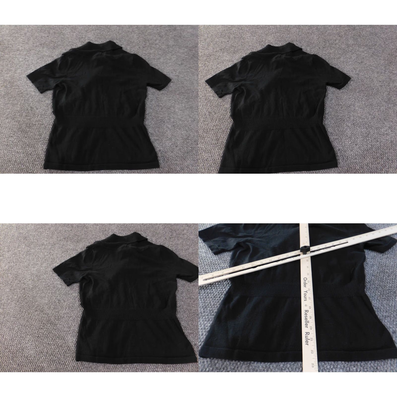 Ann Taylor Ann Taylor Sweater Pullover Knit V-Neck 1/4 Zip Black Petite Womens Short Sleeve Cotton Nylon Med Petite Size M / US 6-8 / IT 42-44 - 8 Thumbnail