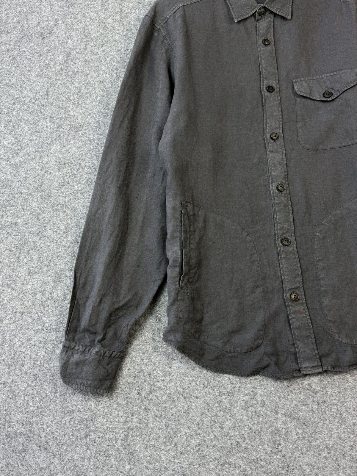 Z Zegna Z Zegna Gray Linen Overshirt Size US L / EU 52-54 / 3 - 3 Thumbnail