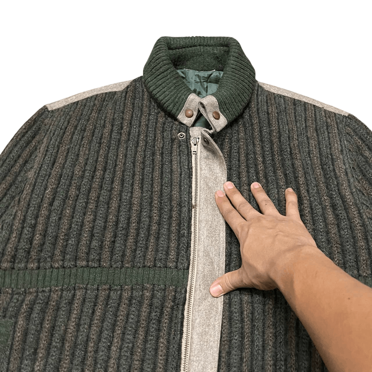 Issey Miyake Vintage Sam Austin Wool Knitted Bomber Jacket Issey Miyake Size US M / EU 48-50 / 2 - 5 Thumbnail