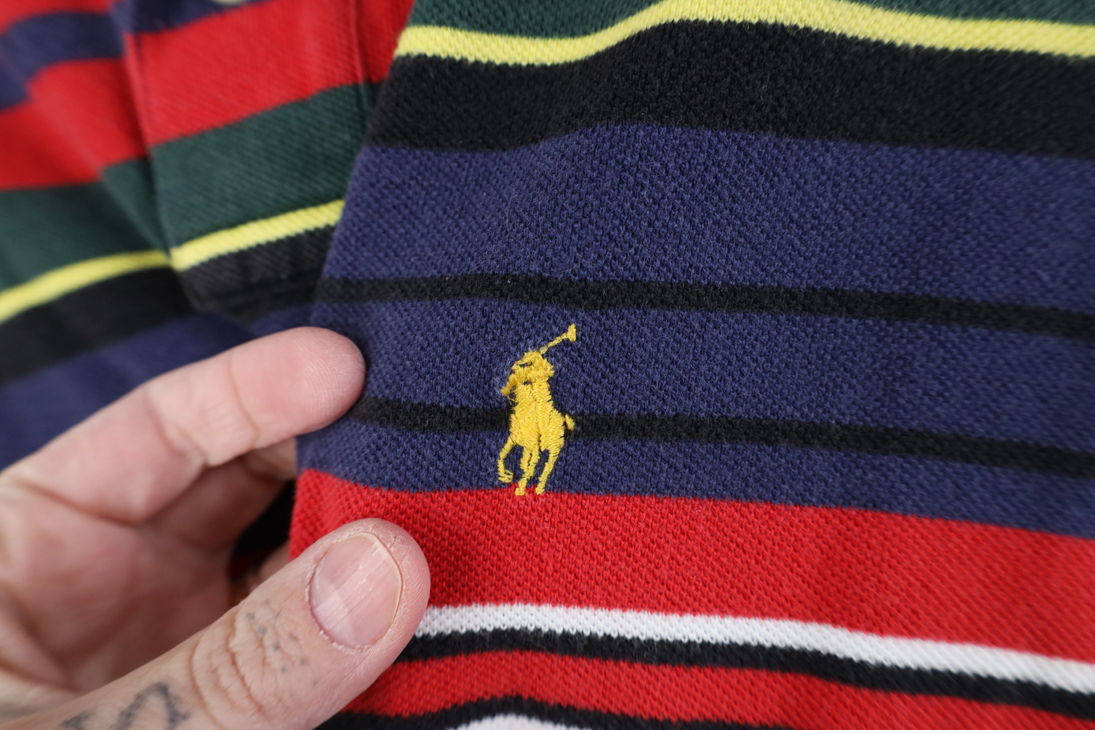 Polo Ralph Lauren Vintage 90s Ralph Lauren Striped Collared Golf Polo Shirt Size US L / EU 52-54 / 3 - 4 Thumbnail
