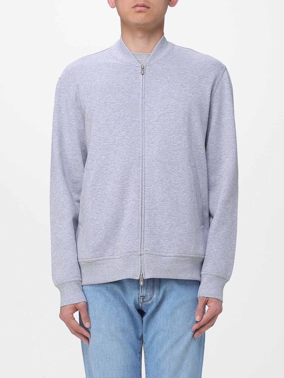 Brunello Cucinelli Brunello Cucinelli Sweater Men Grey Size US S / EU 44-46 / 1 - 1 Thumbnail