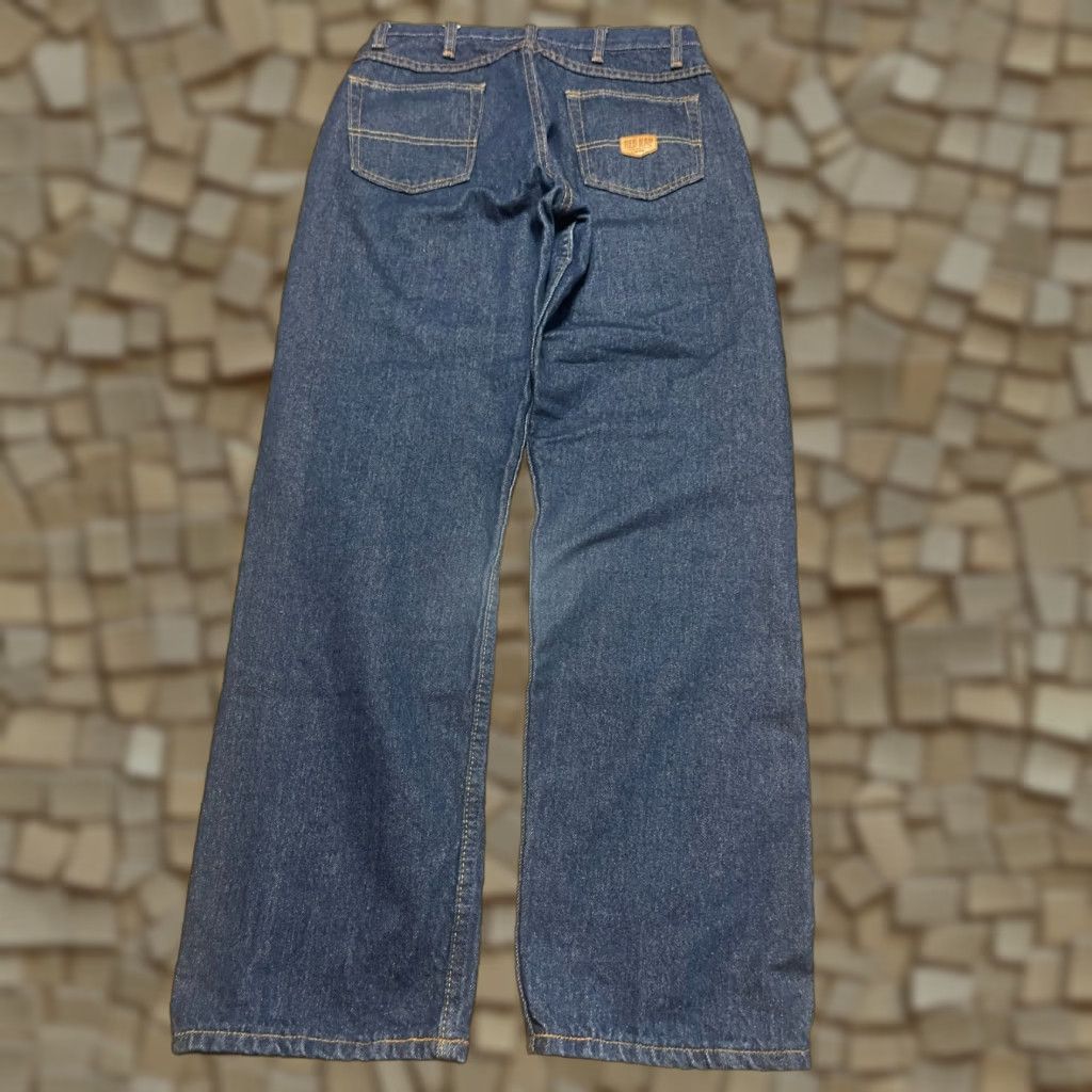 Red Kap RED KAP Jeans, Men, Jeans, 32-32, Blue, Dark Wash, Denim, Straight, 5-Pocket, Cotton, Regular, Inseam 32, Button Zip, Vintage No Size US 32 / EU 48 - 1 Thumbnail