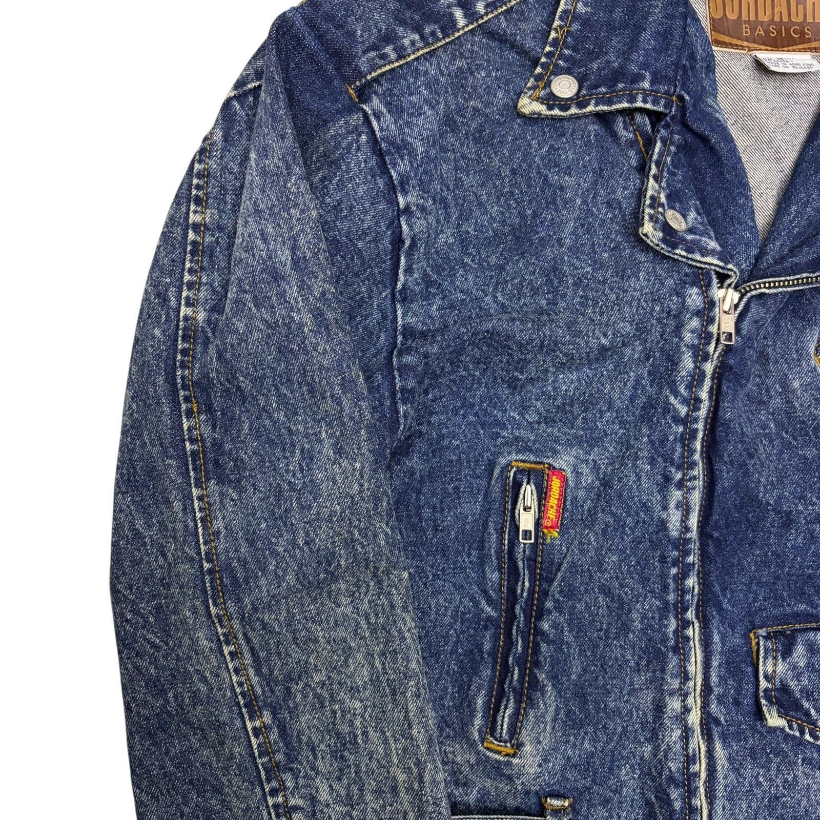 Jordache VINTAGE 90s JORDACHE Jean Jacket Retro Cropped Coat Medium Size M / US 6-8 / IT 42-44 - 4 Thumbnail