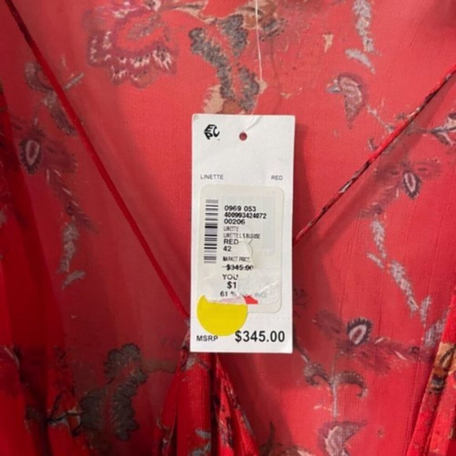 Iro Iro Linette Floral Print Bell Sleeve Chiffon Blouse, Size L / US 10 / IT 46 - 8 Thumbnail