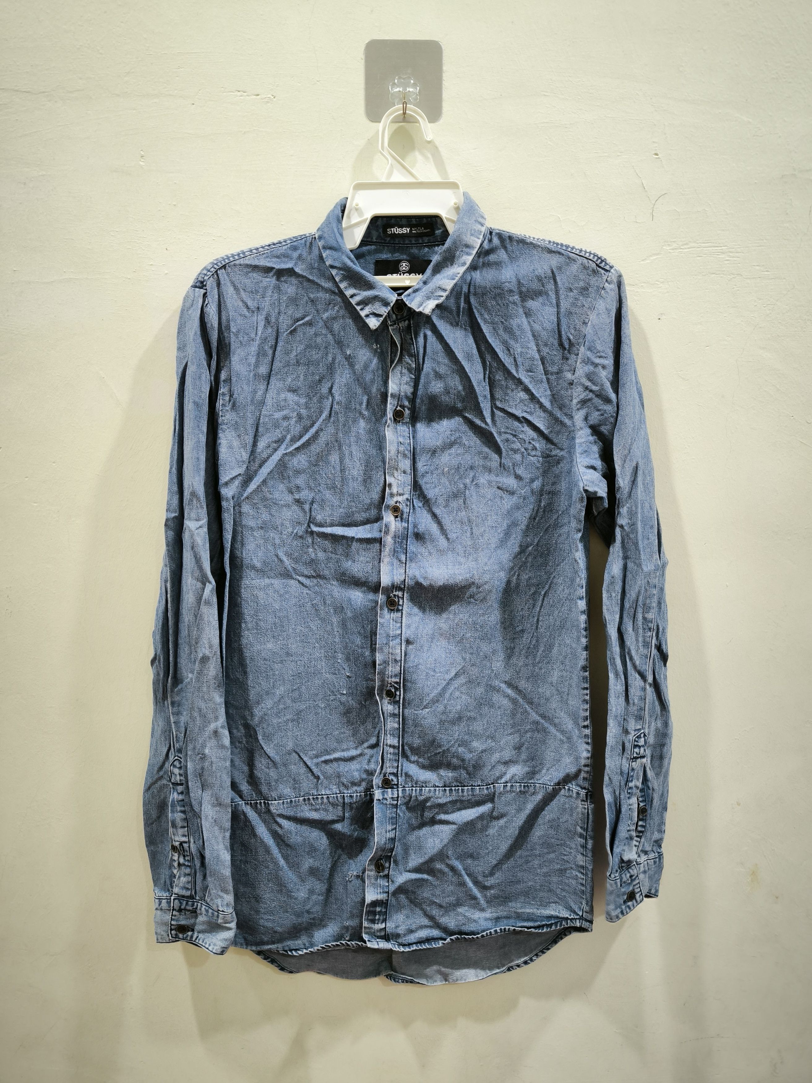 Stussy Distressed Stussy Button Up Jeans Long sleeve Shirt Size S / US 4 / IT 40 - 1 Thumbnail