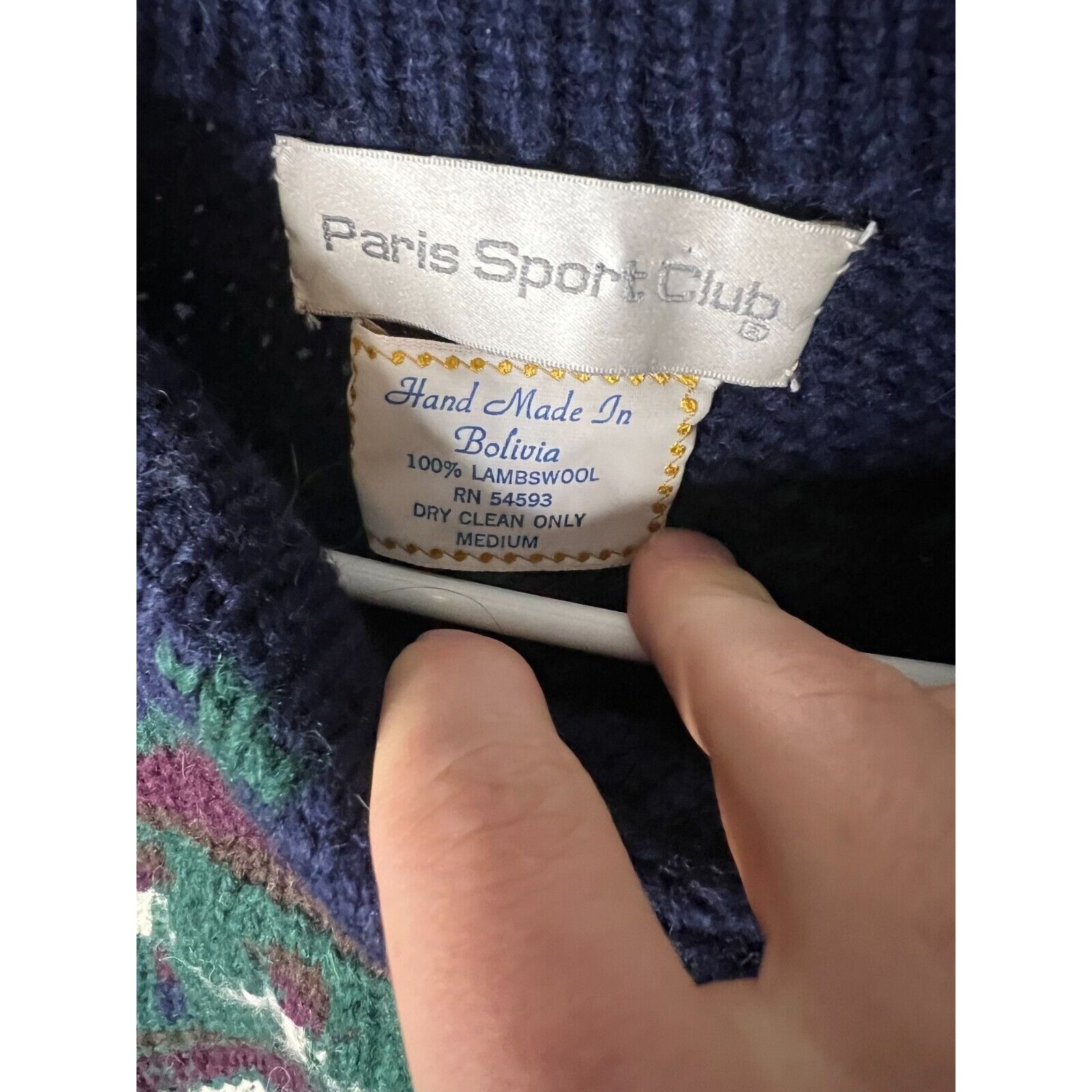 Other Vintage Paris Sport Club Lambswool button Sweater Women Sz M Size M / US 6-8 / IT 42-44 - 3 Thumbnail