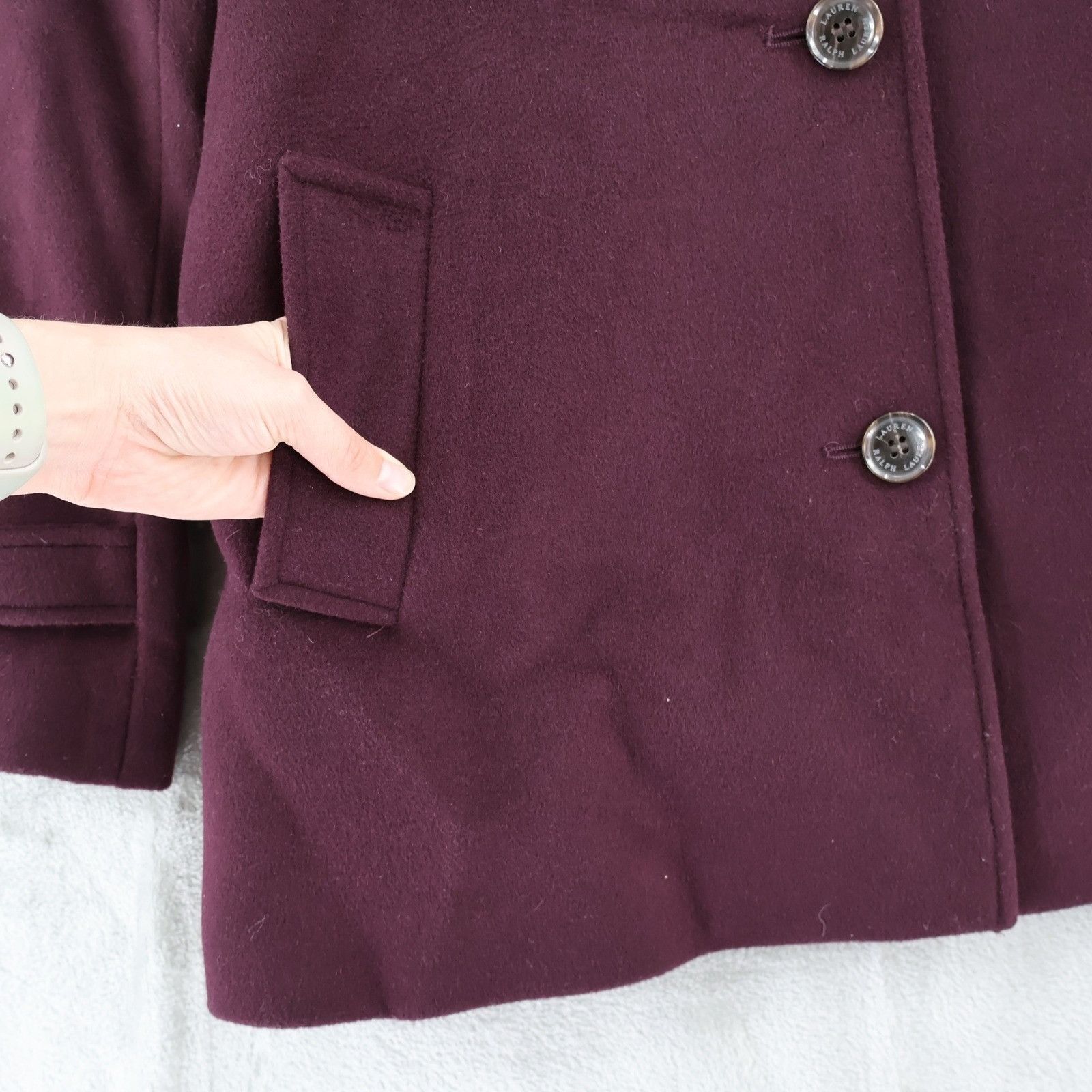 Lauren Ralph Lauren Lauren Ralph Lauren Wool Blend Pea Coat Womens 0 Purple Wool Size XS / US 0-2 / IT 36-38 - 7 Thumbnail