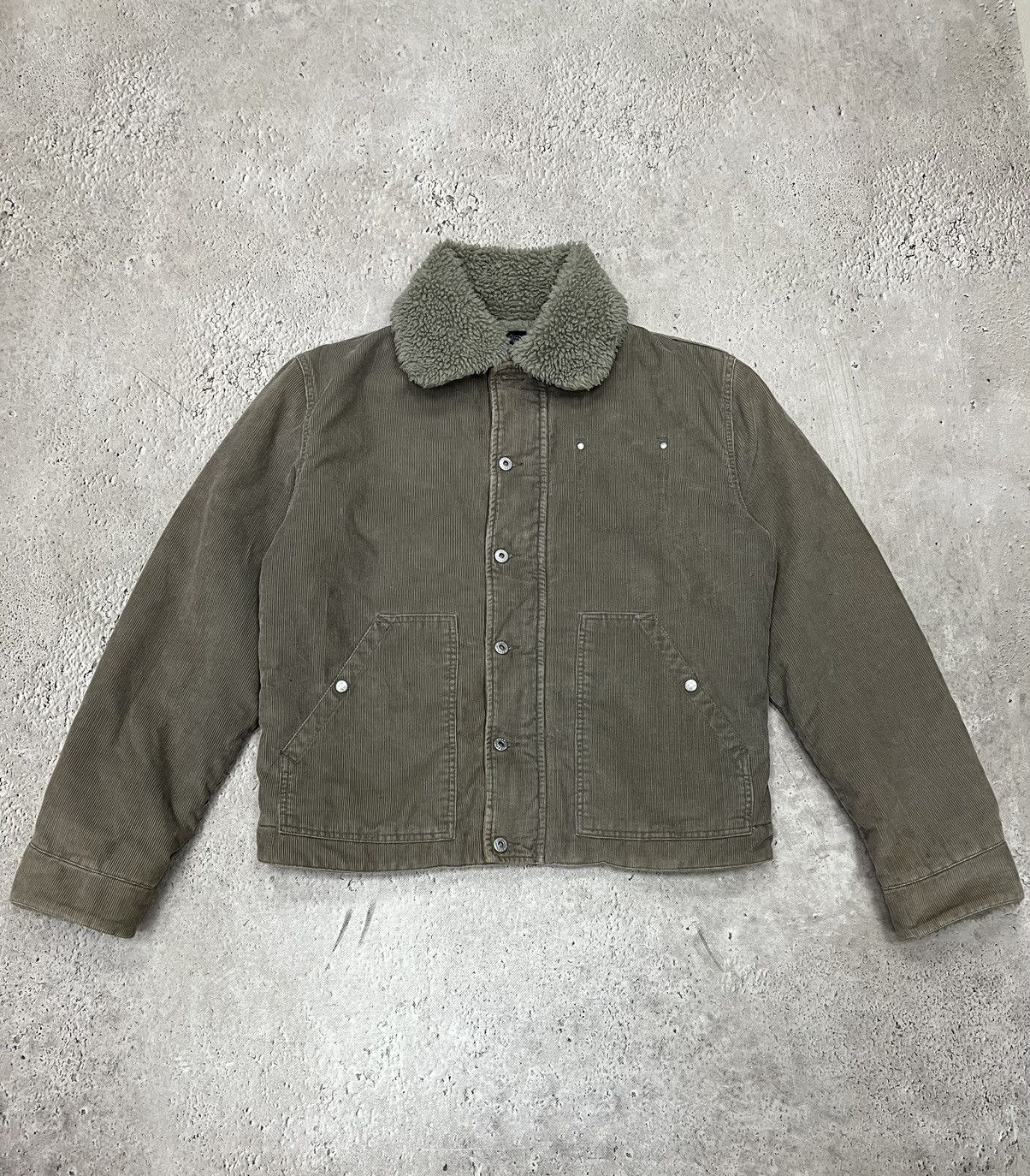 image of Avant Garde x Diesel Vintage 00S Avant-Garde Velvet Heavy Sherpa Bomber Jacket in Grey (Size XL)