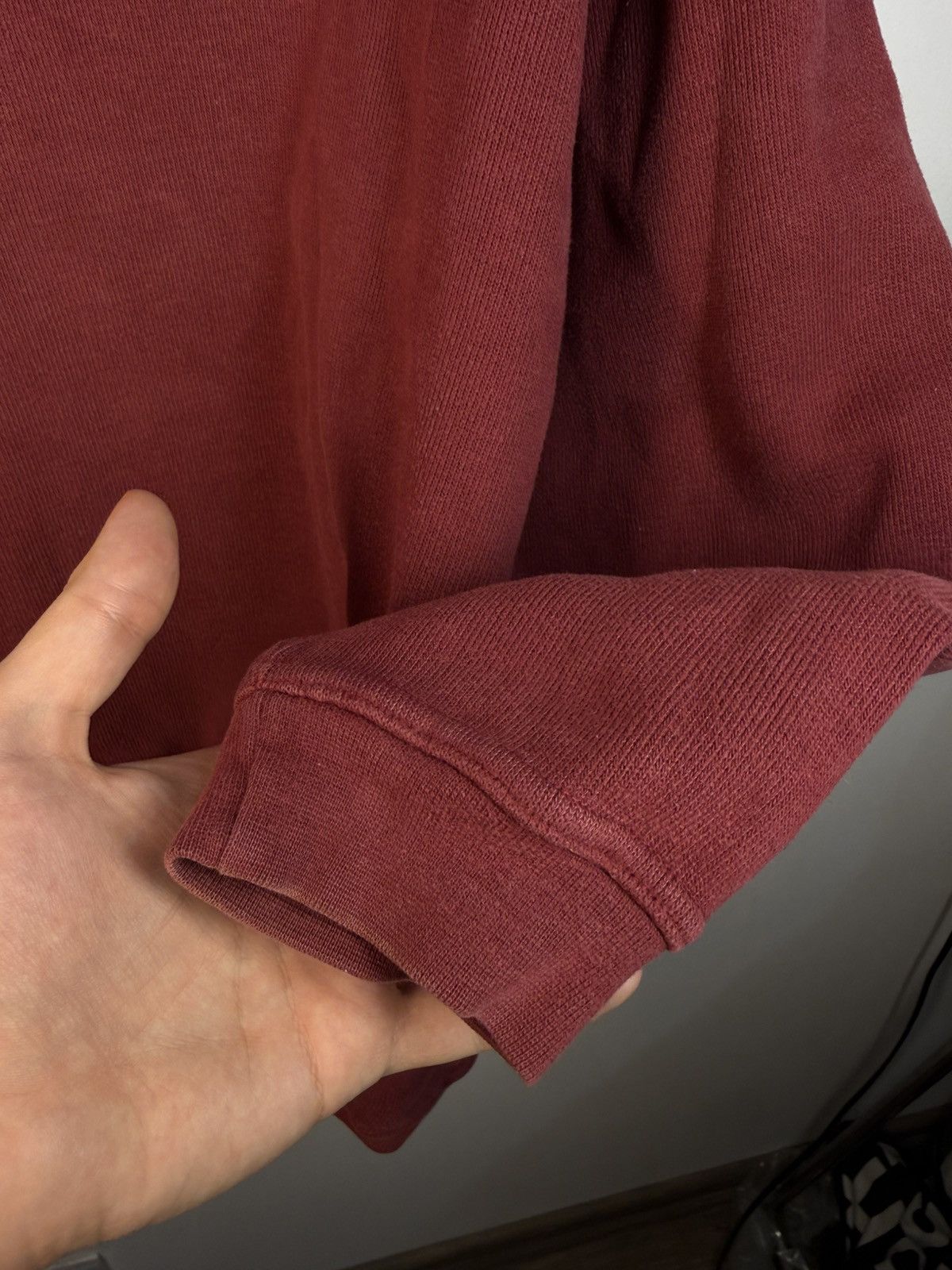 Yves Saint Laurent 90s YSL Sweatshirt 1/4 Quarter Zip Red Vintage Sweater Size US L / EU 52-54 / 3 - 14 Thumbnail