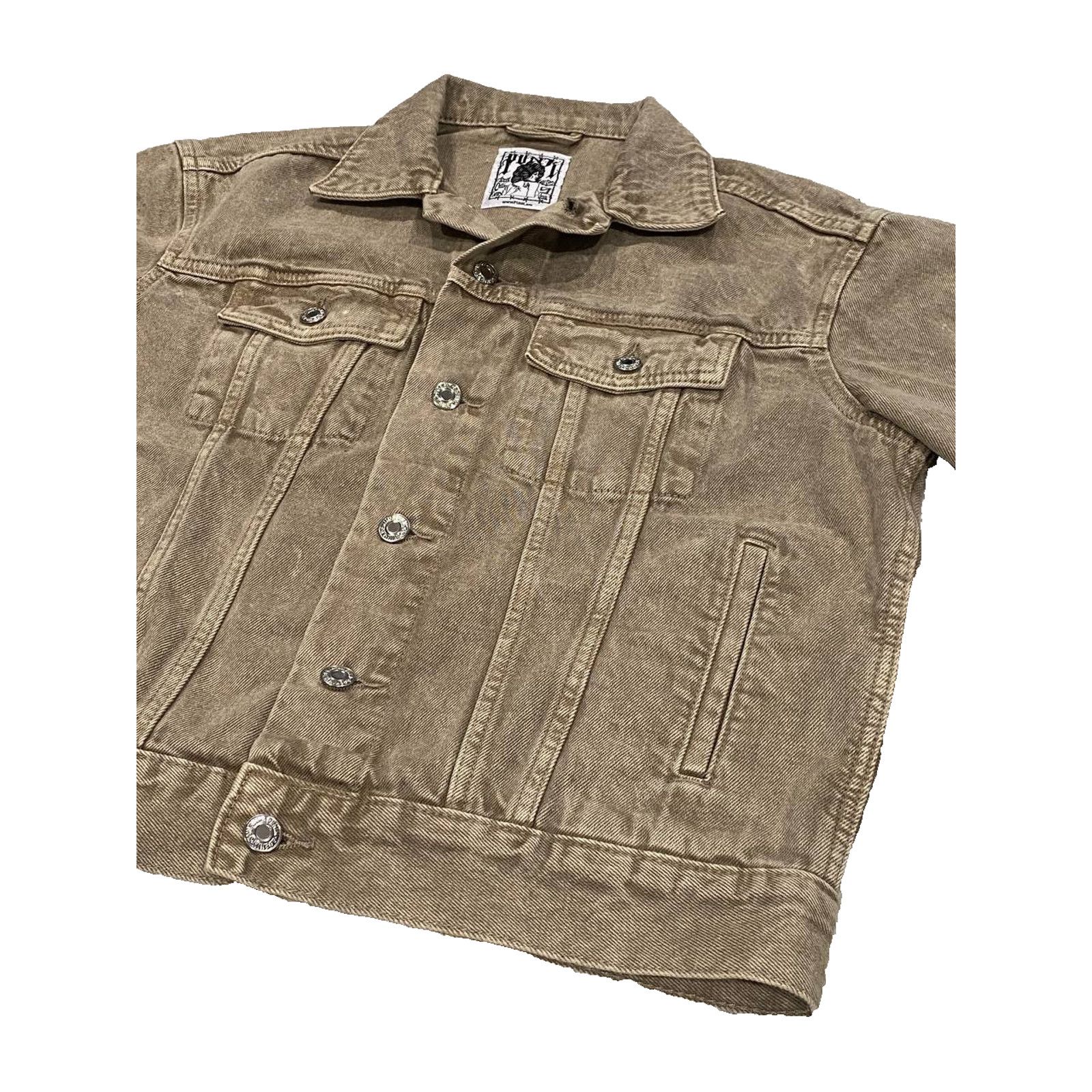 Other PUNK LA Anarchy Camel Distressed Jean Jacket Mosh Metal sz S Size US S / EU 44-46 / 1 - 5 Thumbnail
