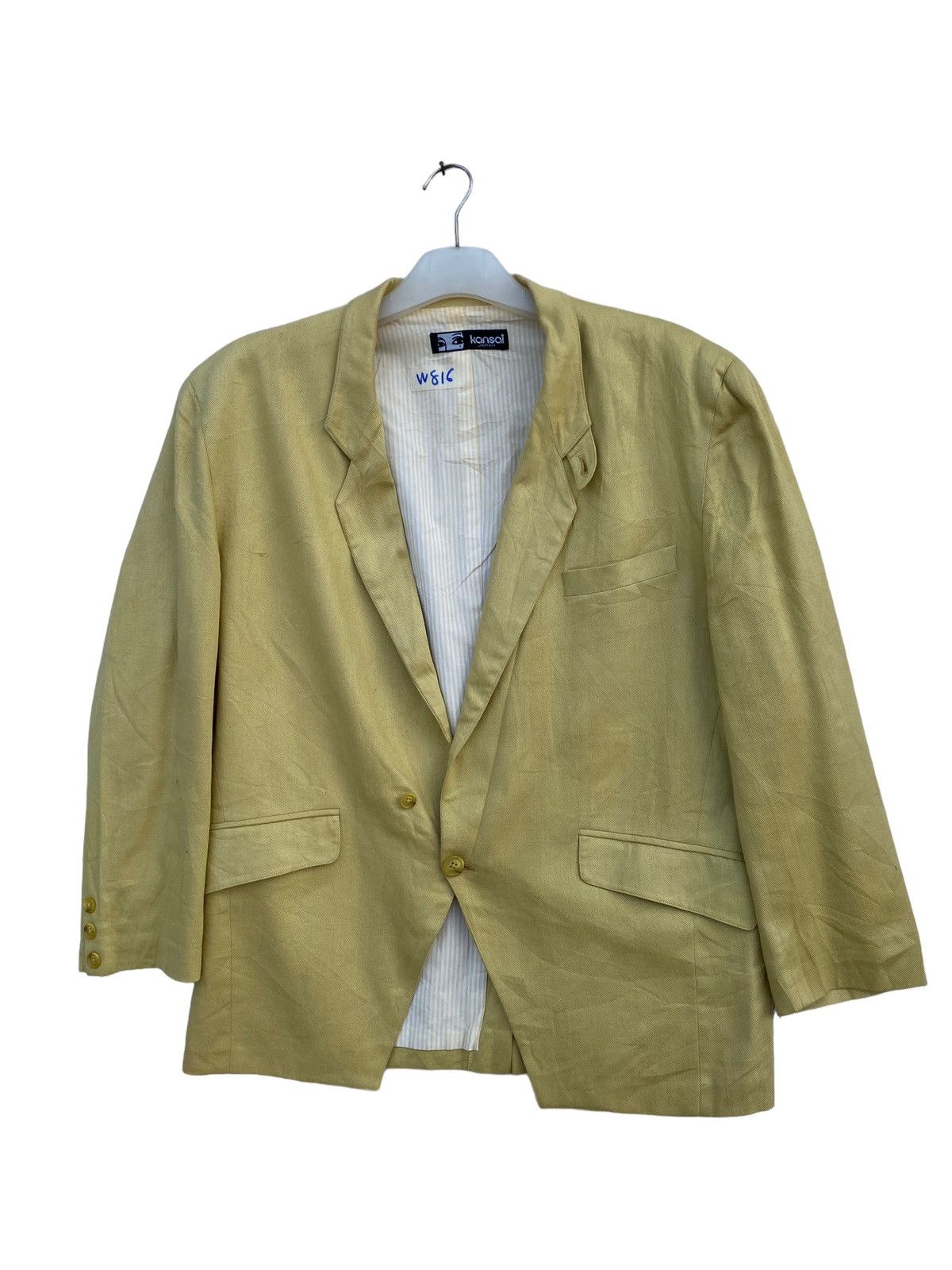 Kansai Yamamoto Vintage Kansai Eye By Kansai Yamamoto Linen Jacket Size US L / EU 52-54 / 3 - 3 Thumbnail