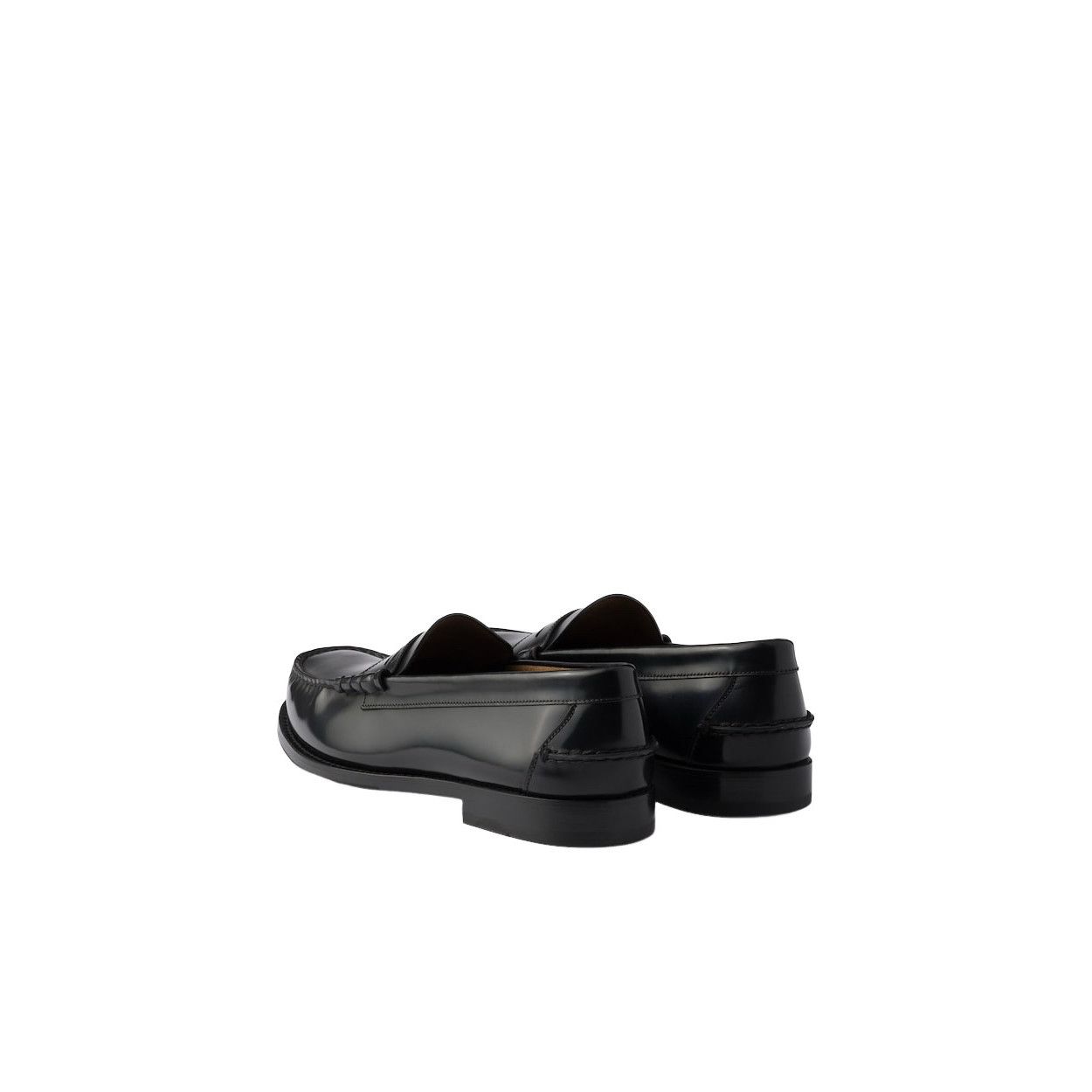 Prada PRADA $1250 Black Brushed Leather Loafers New & Authentic (M Size US 11 / EU 44 - 4 Thumbnail