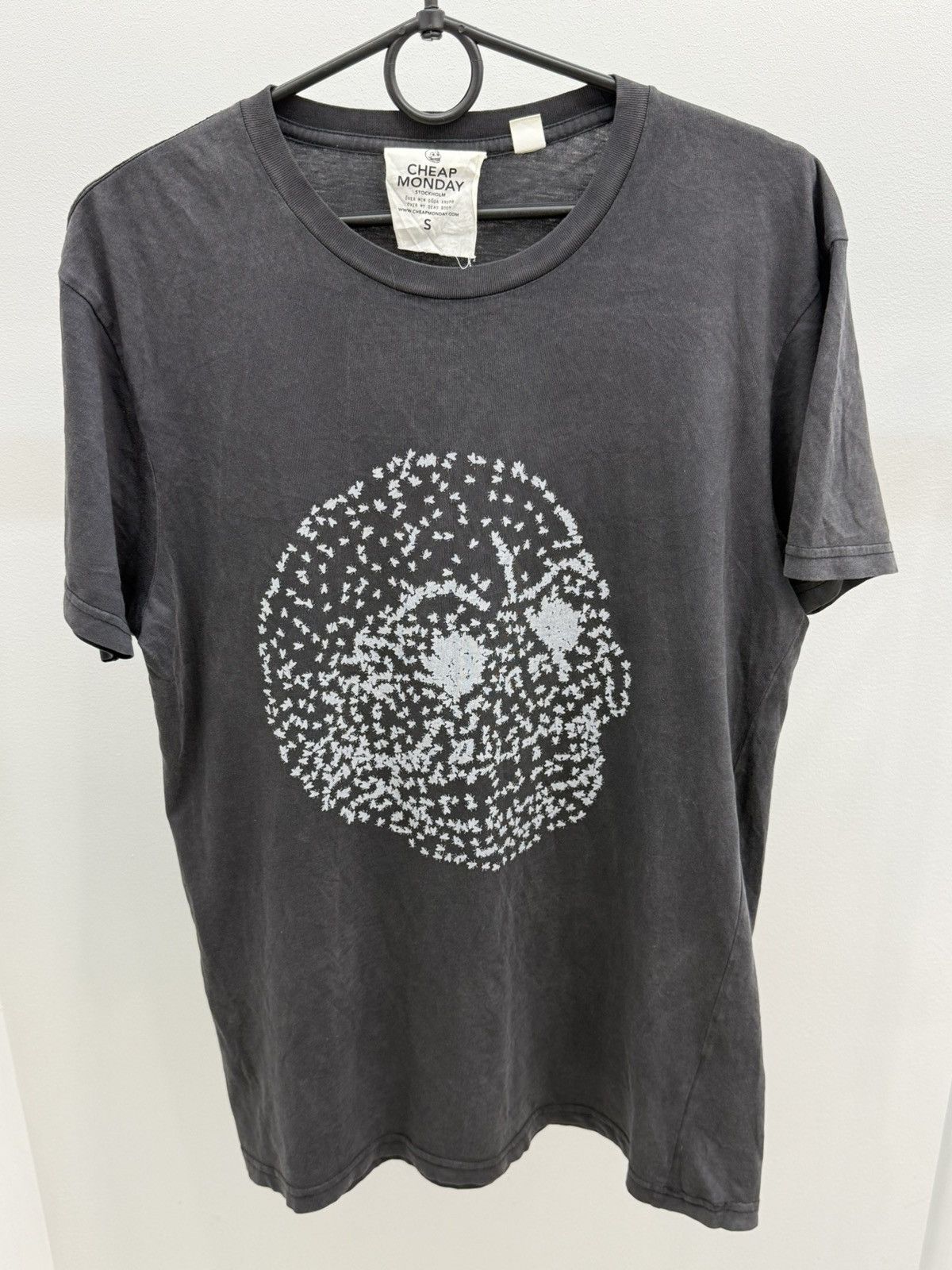 Cheap Monday Y2K Gothic Fly Skull Cotton Tee T-Shirt