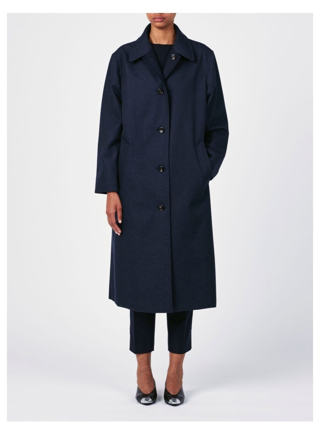 Loro Piana o1srvl11e0525 FAO0532 Yudaki Reversible Coat in Dark Blue Size S / US 4 / IT 40 - 8 Thumbnail