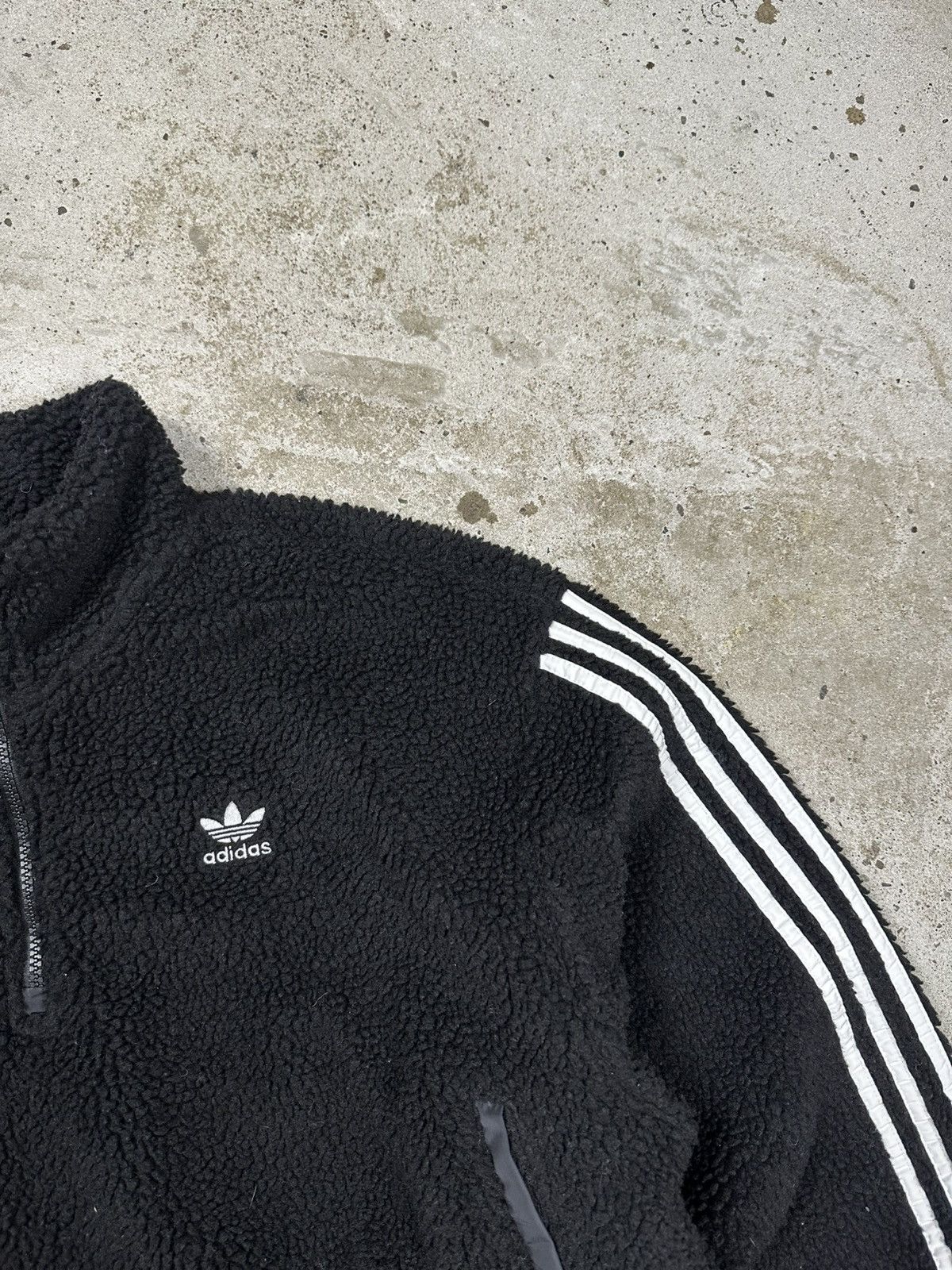 Adidas Adidas Fleece Cropped Half Zip Sweatshirt Boxy Fit Sherpa Size S / US 4 / IT 40 - 5 Thumbnail