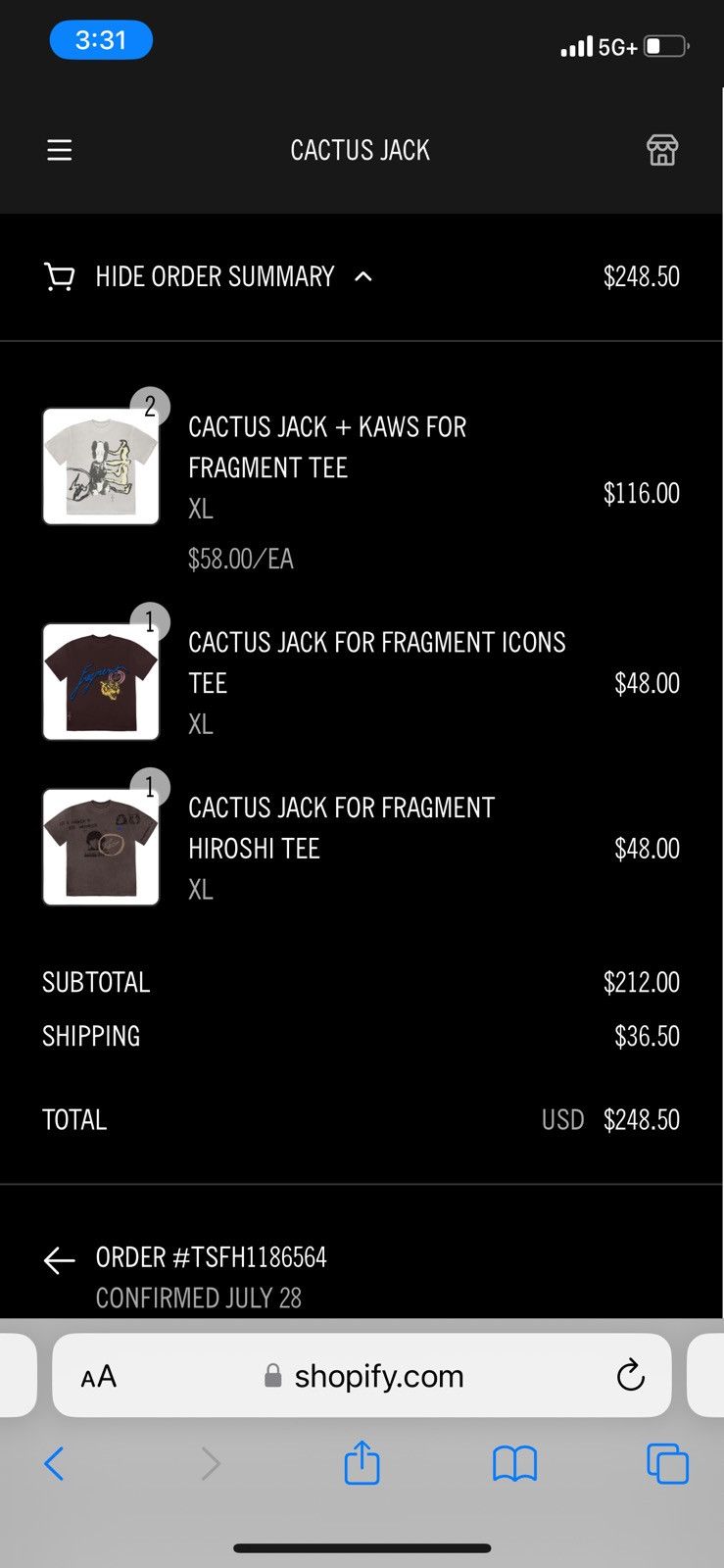 Fragment Design × Travis Scott Cactus Jack x Fragment Tee XL Size US XL / EU 56 / 4 - 2 Thumbnail