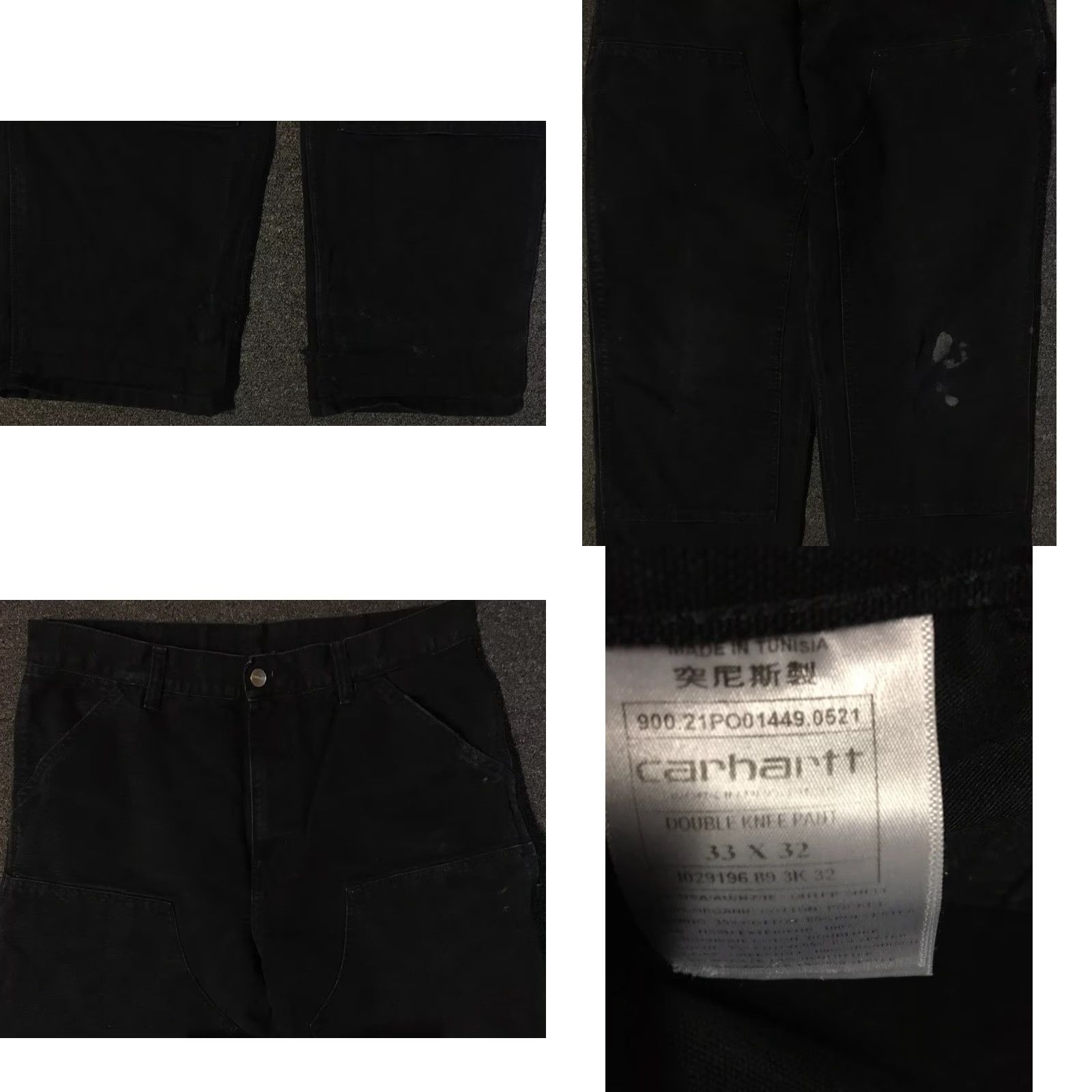 Carhartt Carhartt WIP Faded Distressed Double Knee Pants 33 Work Biker Grunge 80s 90s Vintage Mens Pants Black Carhartt WIP Cabnastyle Size US 33 - 8 Thumbnail