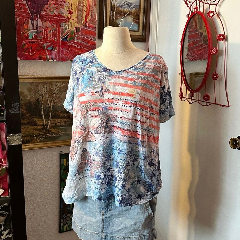 Basic Editions stained basic editions american flag graphic shirt Size XL / US 12-14 / IT 48-50 - 1 Thumbnail