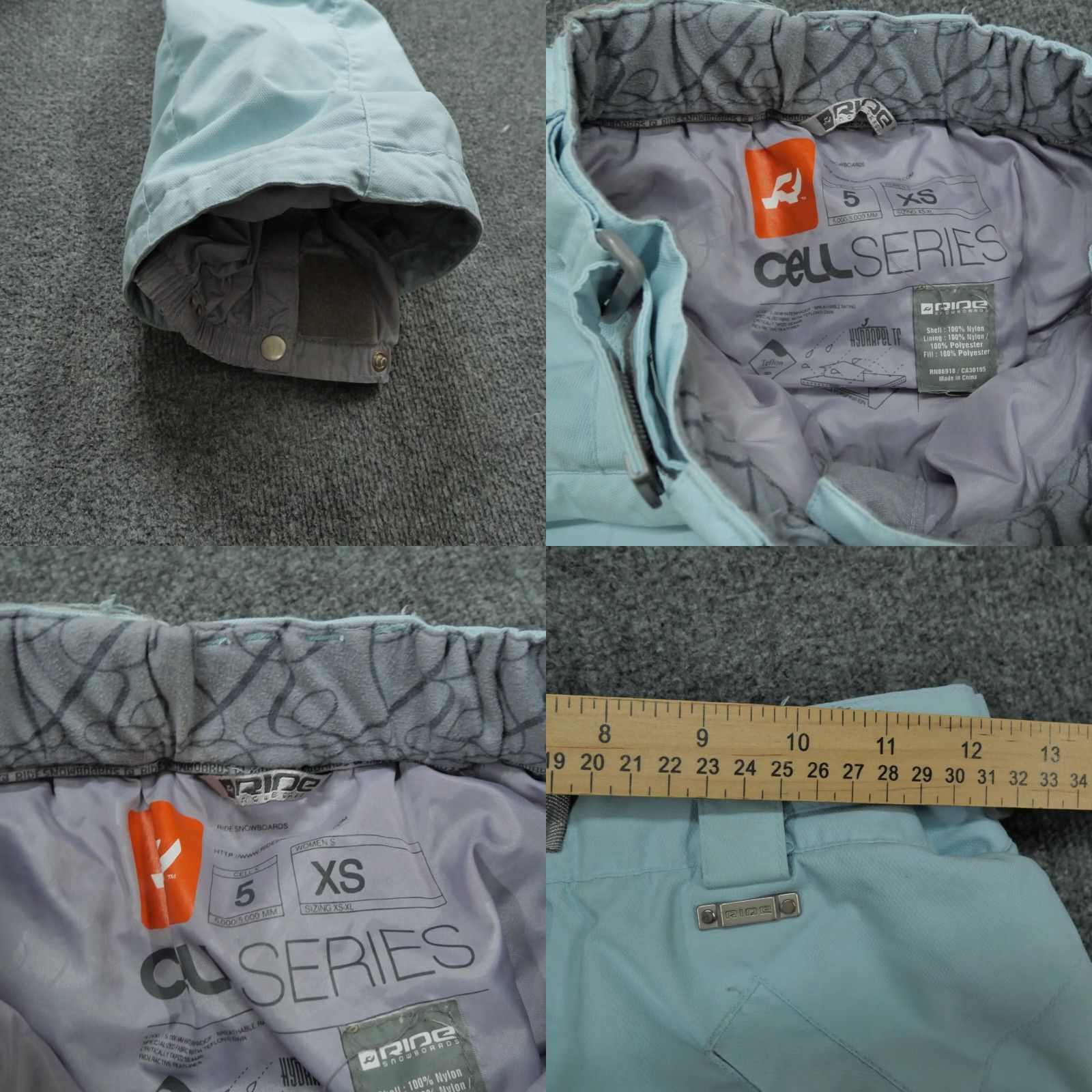 Vintage RIDE Snow pants Womens XS Blue 5 Series Ski Snow Size 26" / US 2 / IT 38 - 8 Thumbnail