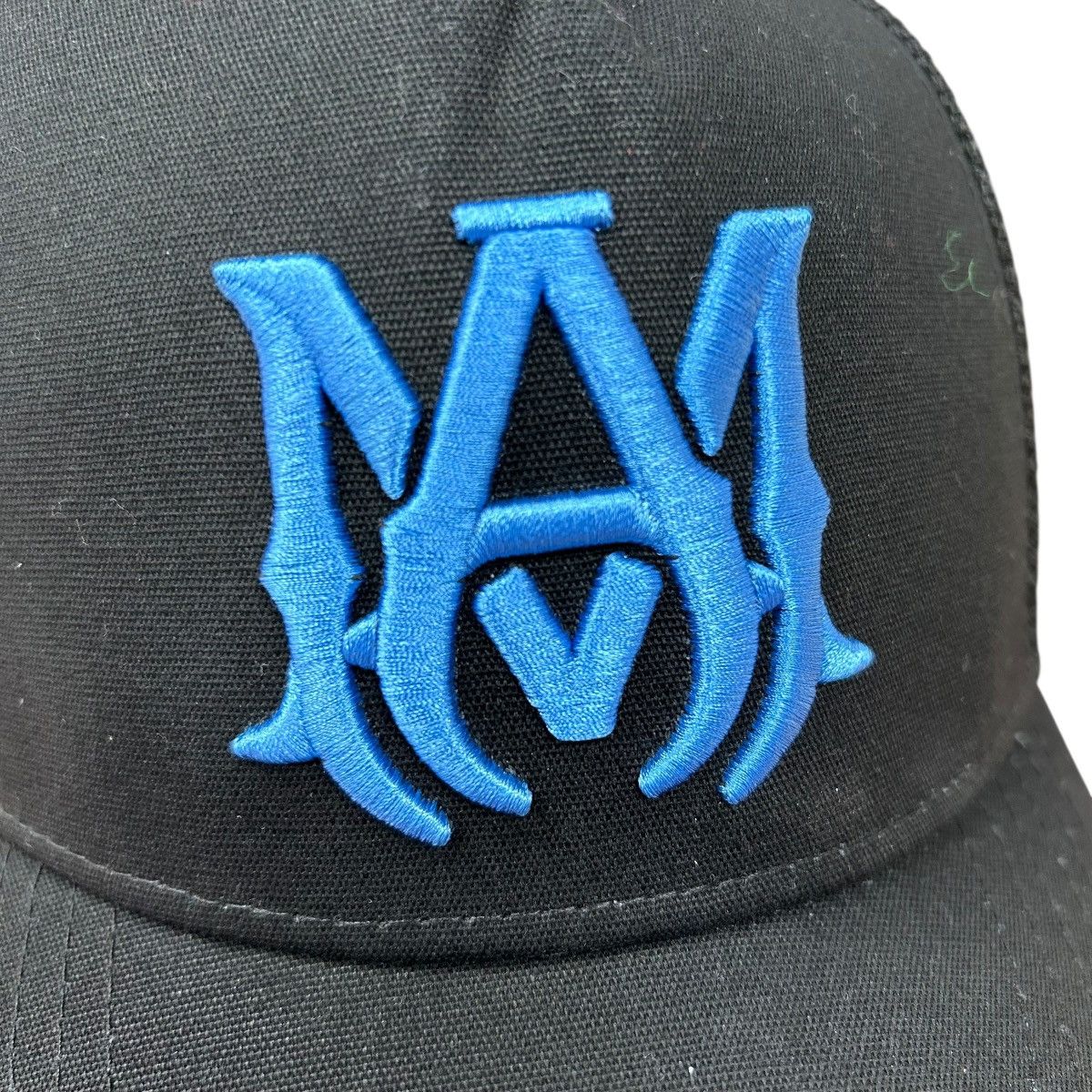 Amiri Amiri MA Logo Trucker Hat Black/Blue Size ONE SIZE - 3 Thumbnail