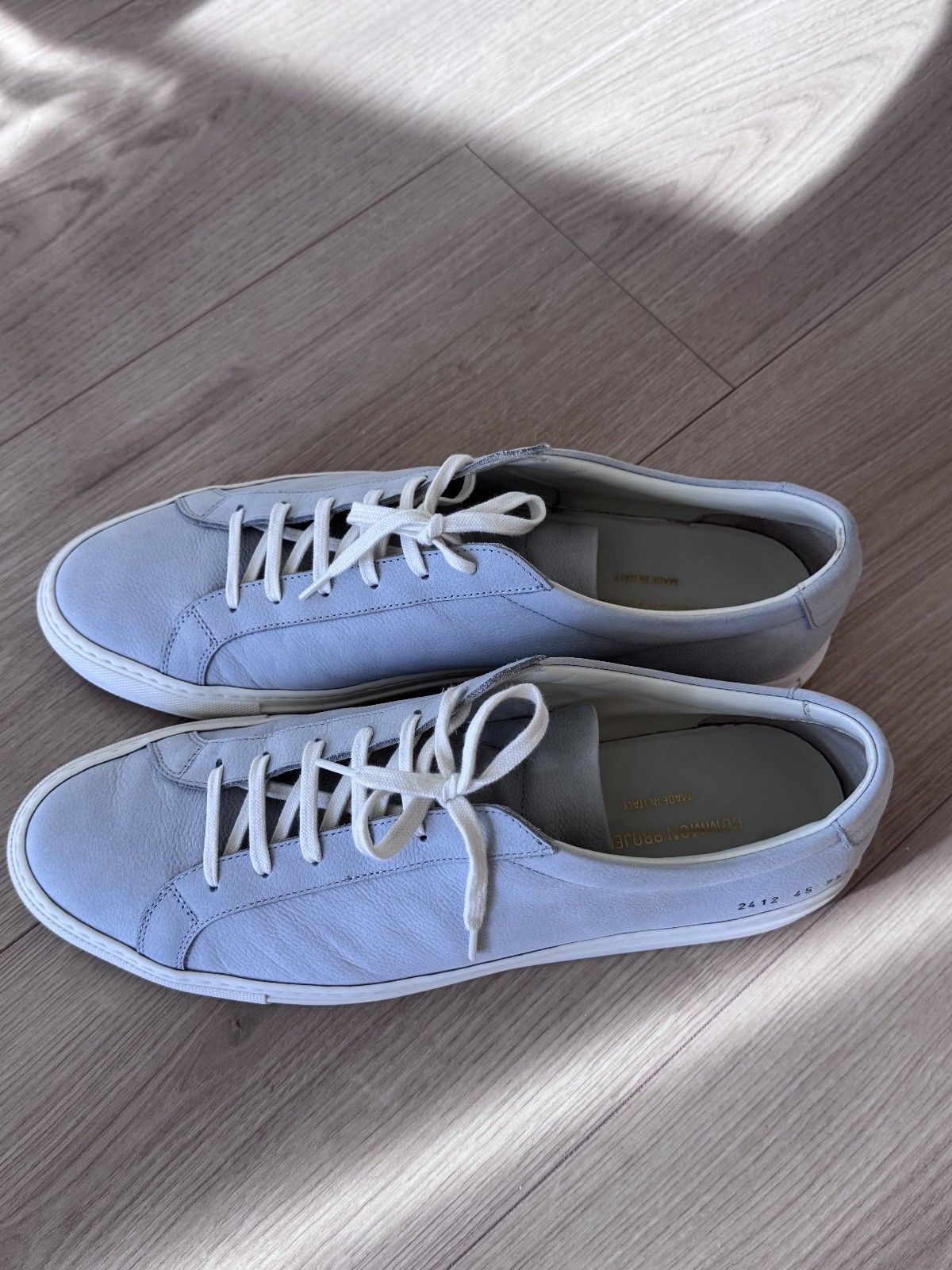 Common Projects COMMON PROJECTS Gray Contrast Achilles Sneakers Size 12 / 45 Size US 12 / EU 45 - 7 Thumbnail