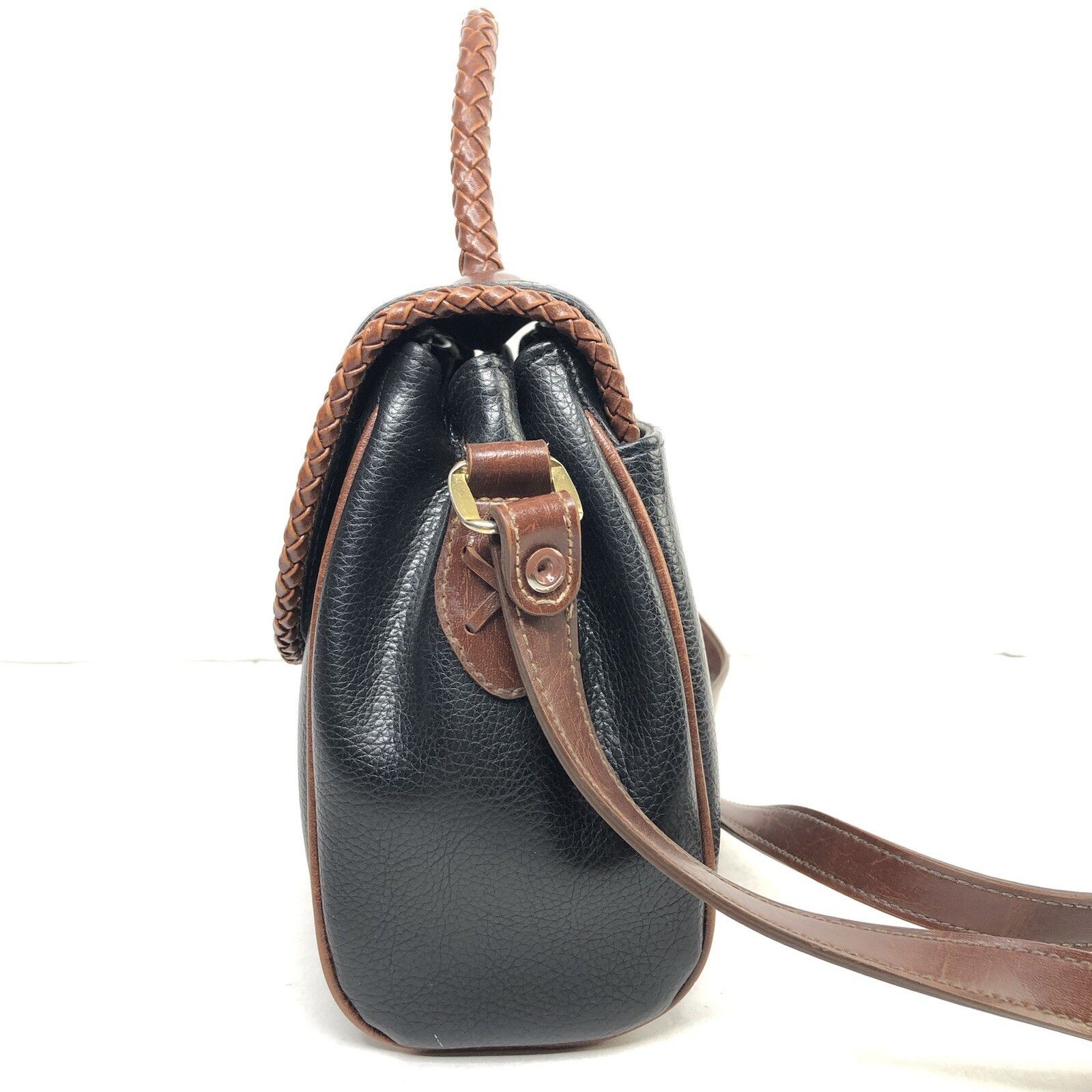 Other Vtg Carryland USA Leather Purse Black Brown Shoulder Bag Size ONE SIZE - 4 Thumbnail