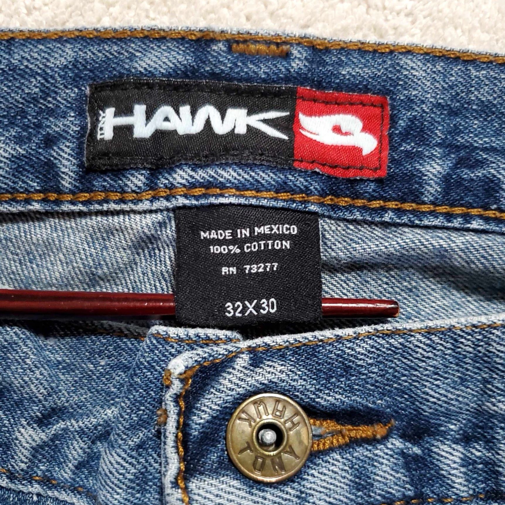 Vintage VINTAGE Tony Hawk Jeans Men 32 x 29 Blue Grunge Skater Straight 90s Mens Size US 32 / EU 48 - 2 Thumbnail