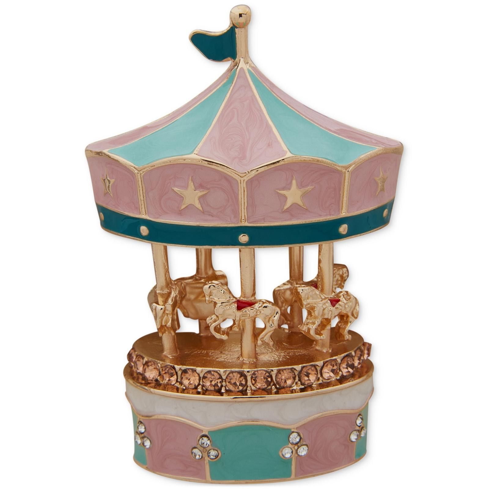Other Anne Klein Gold-Tone MultiColor Crystal Carousel Pin Size ONE SIZE - 1 Thumbnail