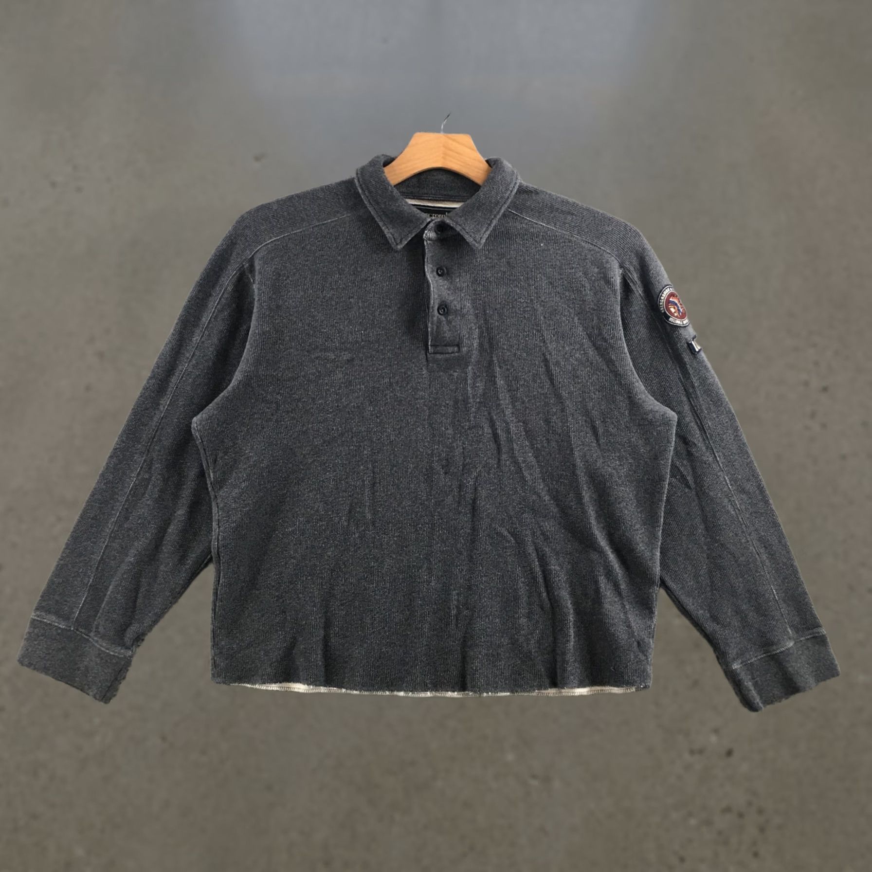 Abercrombie & Fitch Abercrombie & Fitch Polo Sweater Mens Large Grey Cotton Long Sleeve Pullover Size US L / EU 52-54 / 3 - 1 Thumbnail