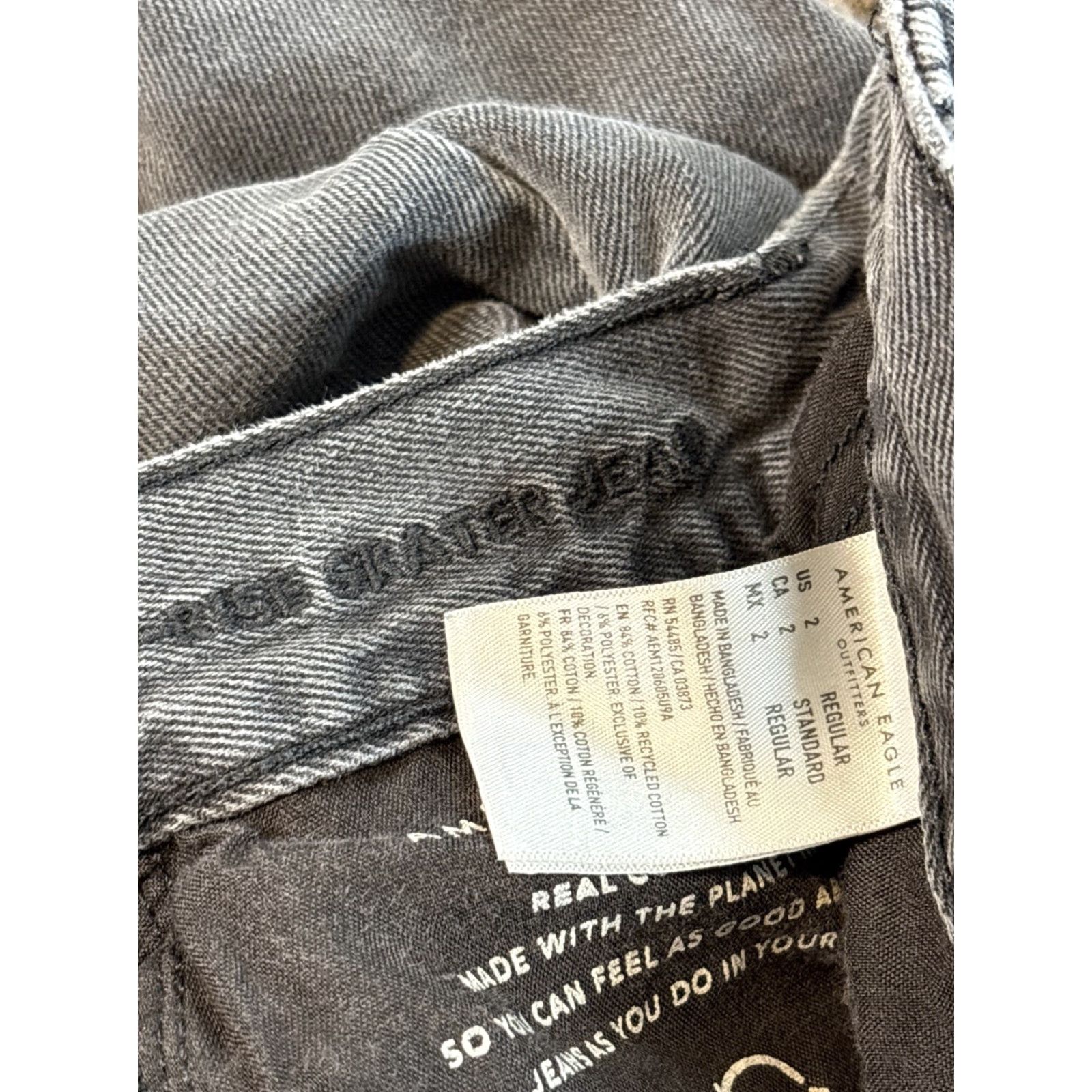 American Eagle Outfitters American Eagle Outfitters Jeans Womens 2 Gray Wide-Leg Skater Low Rise Cotton Denim 28x29 Size 28" / US 6 / IT 42 - 6 Thumbnail