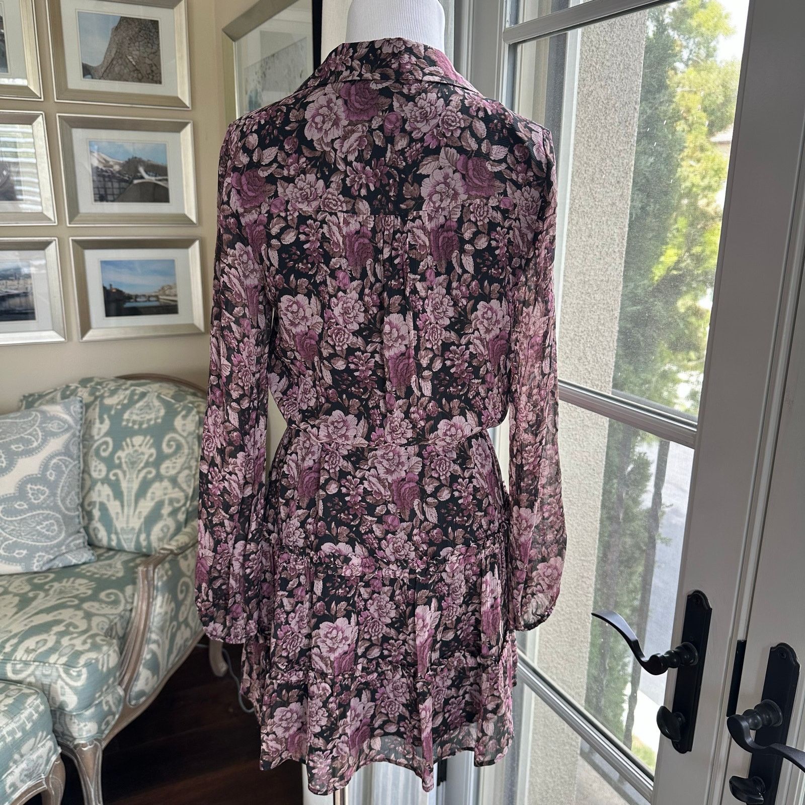 Paige Paige Fernanda Silk Minidress Purple Floral Spring Size XS Size XS / US 0-2 / IT 36-38 - 2 Thumbnail