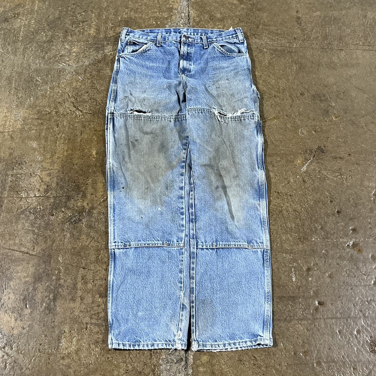 Carhartt × Vintage Crazy Dickies Double Knee Carpenter Jeans Workwear Skater Size US 34 / EU 50 - 2 Thumbnail