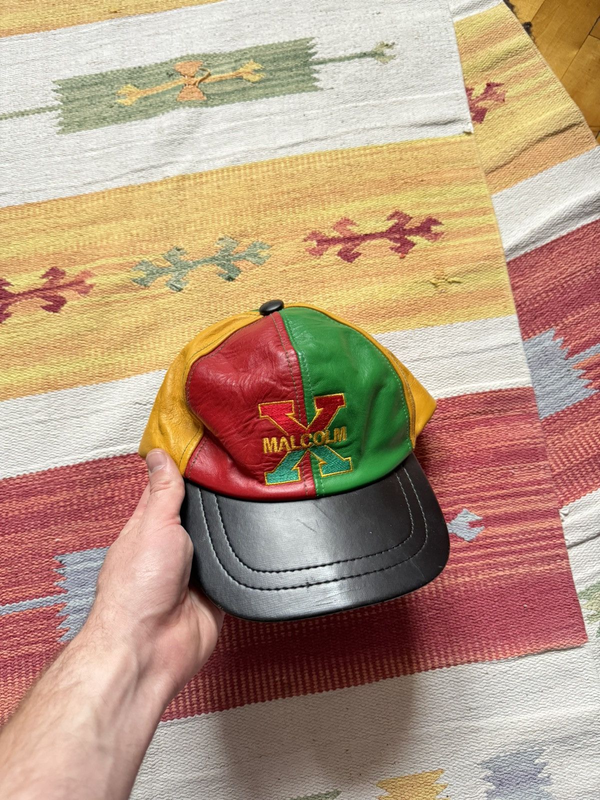 Other Vintage 90’s Malcolm X Genuine Leather USA Hat Size ONE SIZE - 4 Thumbnail
