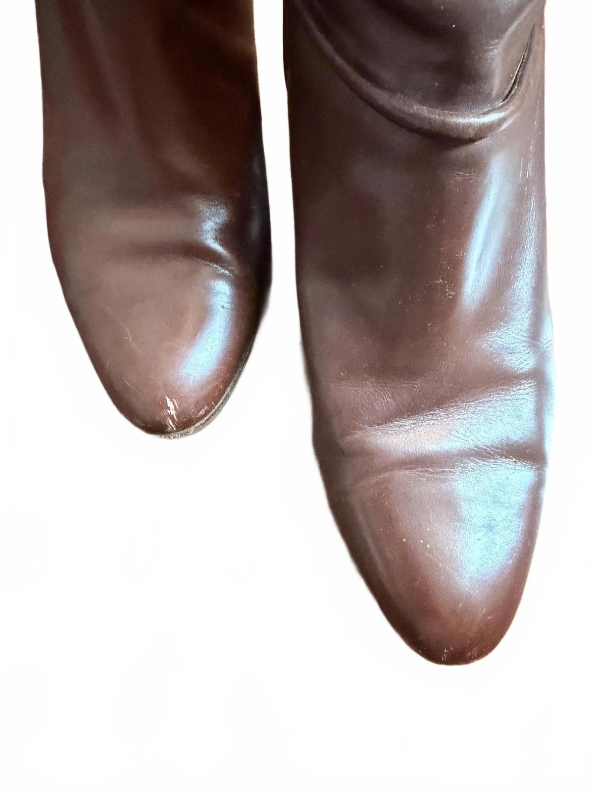 Salvatore Ferragamo Salvatore Ferragamo Leather Knee-High Boots Side Zipper Size US 7 / IT 37 - 2 Thumbnail