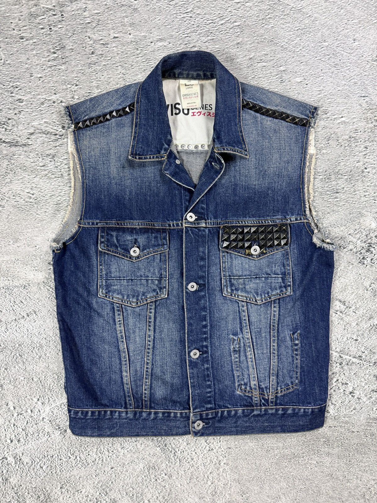 Evisu Evisu denim vest studded jacket Size US L / EU 52-54 / 3 - 1 Thumbnail